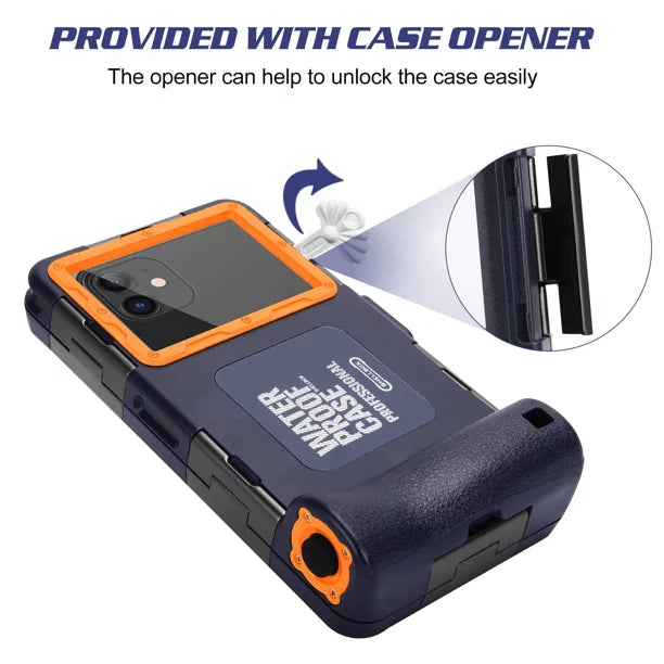 UrbanX Professional [15m/50ft] Swimming Diving Surfing Snorkeling Photo Video Waterproof Protective Case Underwater Housing for Motorola Moto G100 And all Phones Up to 6.9 Inch LCD with Lanyard