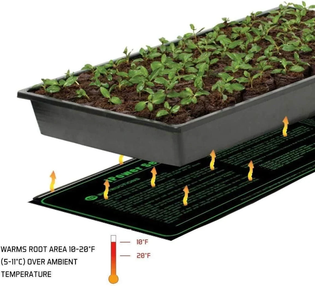 iPower 40-108 Degrees Fahrenheit Digital Heat Mat Thermostat Controller and Seeding Warm Hydroponic Pad, Plant Starting Kit Combo