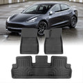 AJP Distributors All Condition Season Proof Protection Guard TPE Rubber Floor Mats Liner Front & Rear Set Suitable For Tesla Model 3 2017 2018 2019 2020 2021 2022 2023 17 18 19 20 21 22 23