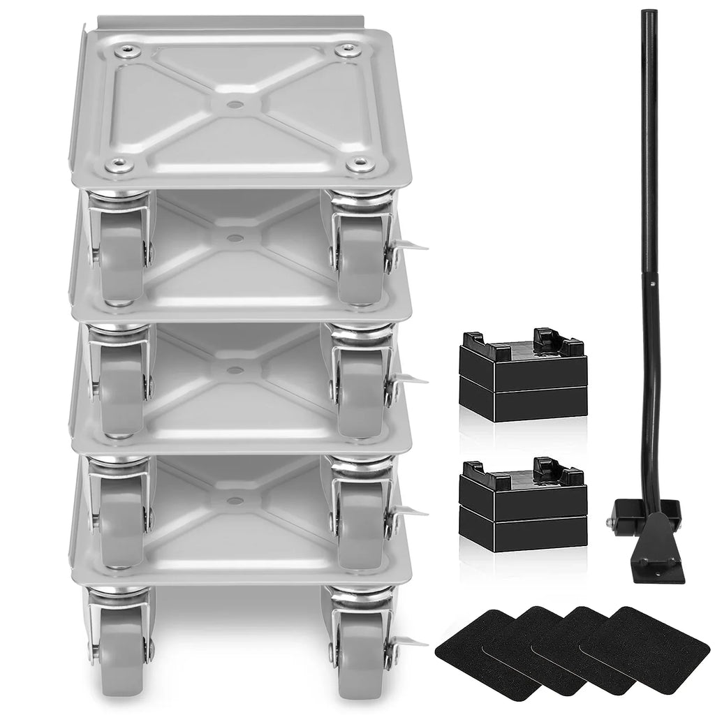 SKYSHALO Furniture Dolly, 500 Lbs Capacity Furniture Lift Mover Tool Set for Moving Heavy Furniture Refrigerator Sofa,Furniture Moving Dollies with 360° PP Swivel Wheels & Carbon Steel Panel