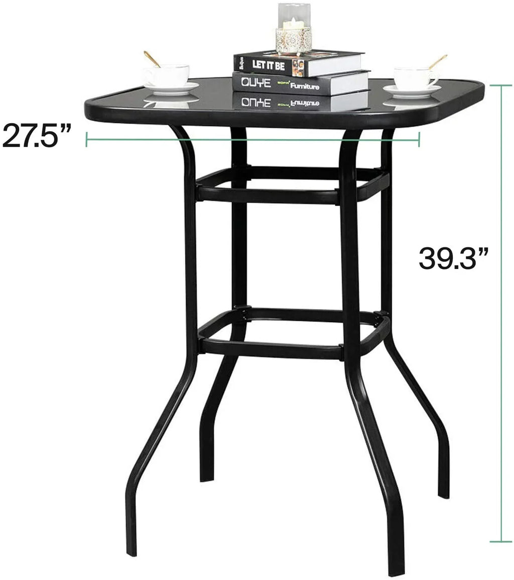 Nikias Strong Solid Glass Bar Table For Deck