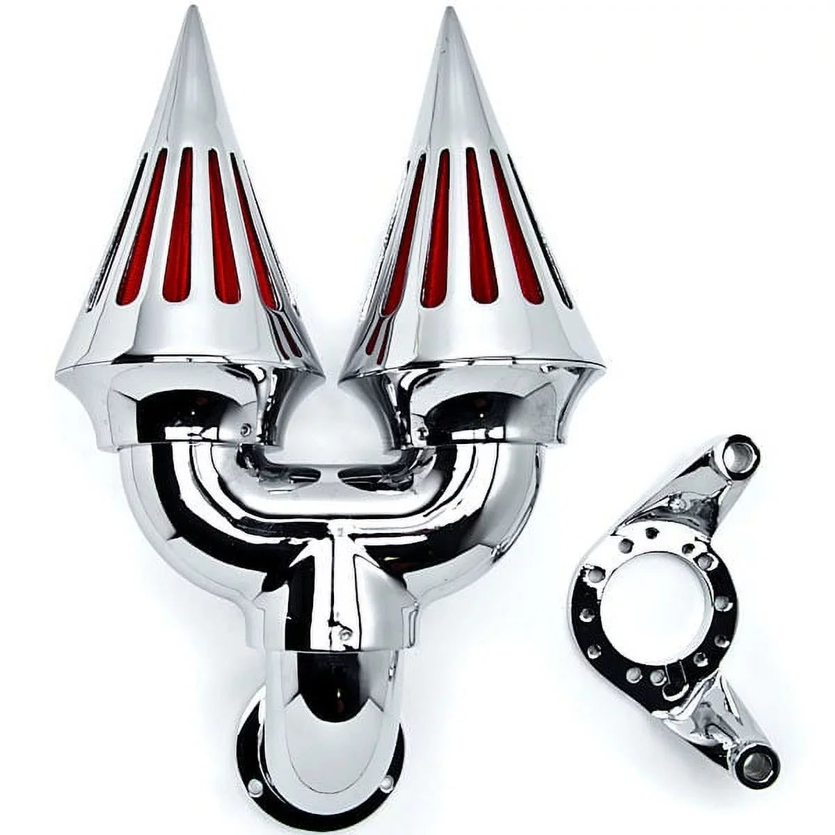 Krator Chrome Dual Spike Intake Air Cleaner Filter Kit Suitable with Harley-Davidson Dyna Custom Applications