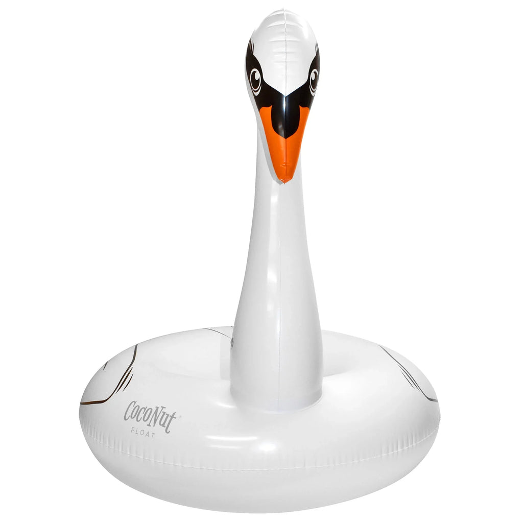 CocoNut Float: Majestic White Swan Pool Ring - 48"x43" Inflatable, Jumbo Round Water Raft, Anti-Leak, Long-lasting Party