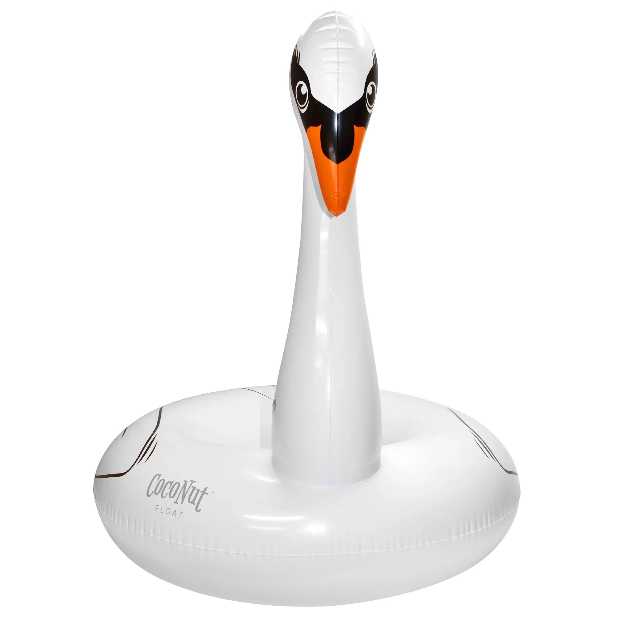 CocoNut Float: Majestic White Swan Pool Ring - 48"x43" Inflatable, Jumbo Round Water Raft, Anti-Leak, Long-lasting Party