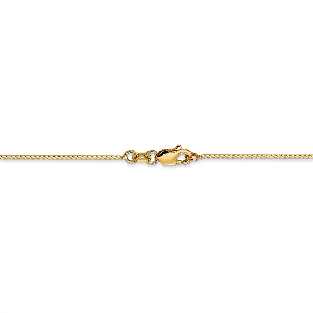 Real 14kt Yellow Gold .8mm Octagonal Snake Chain Chain Bracelet; 7 inch; Lobster Clasp; for Adults and Teens; for Women and Men