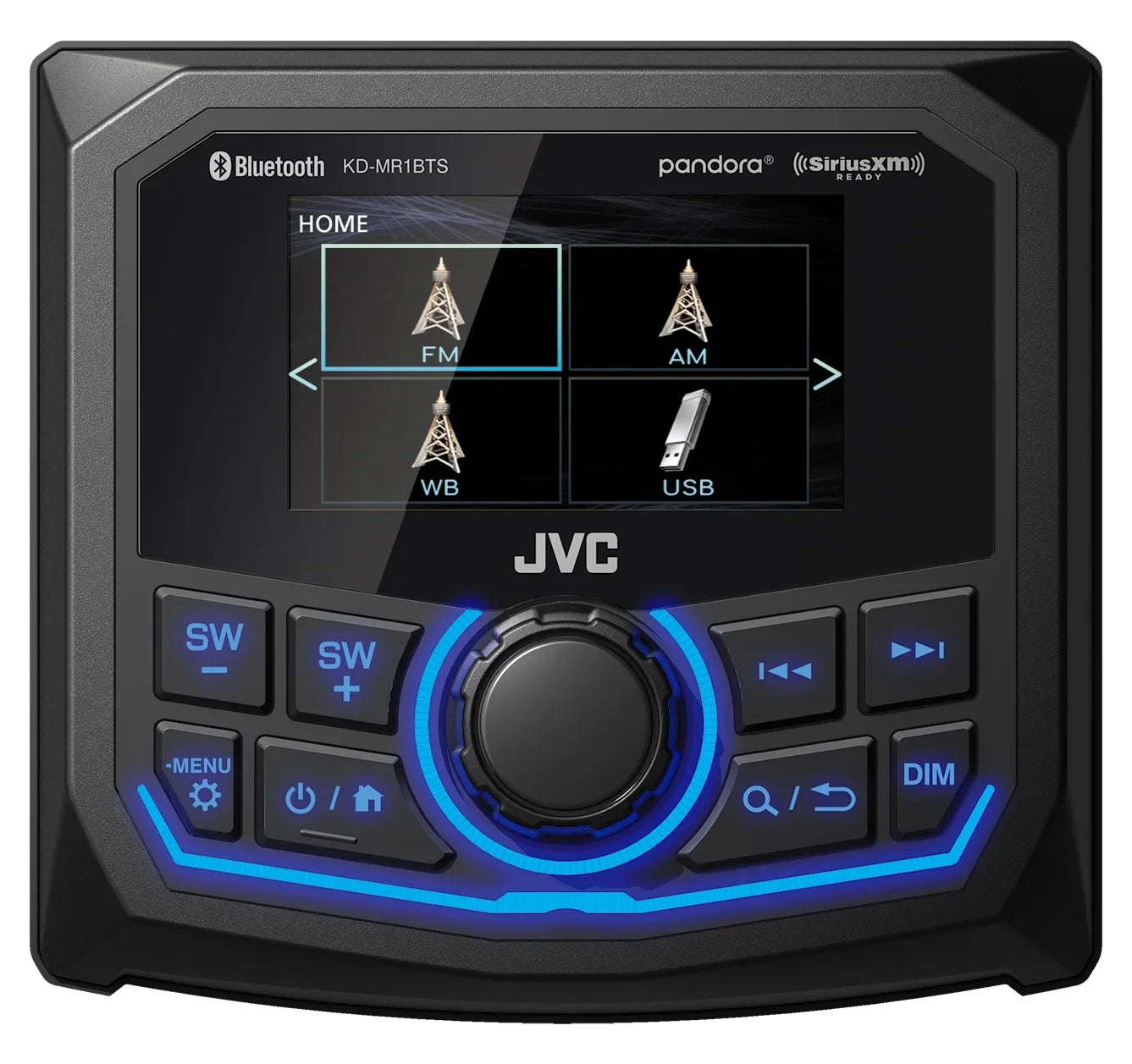 JVC KD-MR1BTS Waterproof Radio Suitable With Stinger Marine SEADASH3W Universal Marine 3" Radio Dash Kit - White