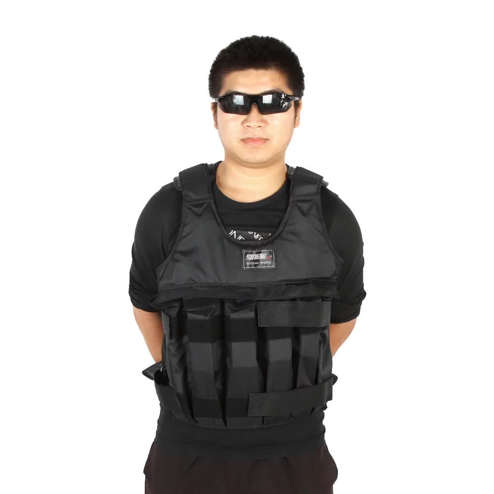 SUTENG Invisible Weightloading Sand Clothing - Adjustable Weighted Vest for Exercise and Boxing Training, Max Loading 50kg
