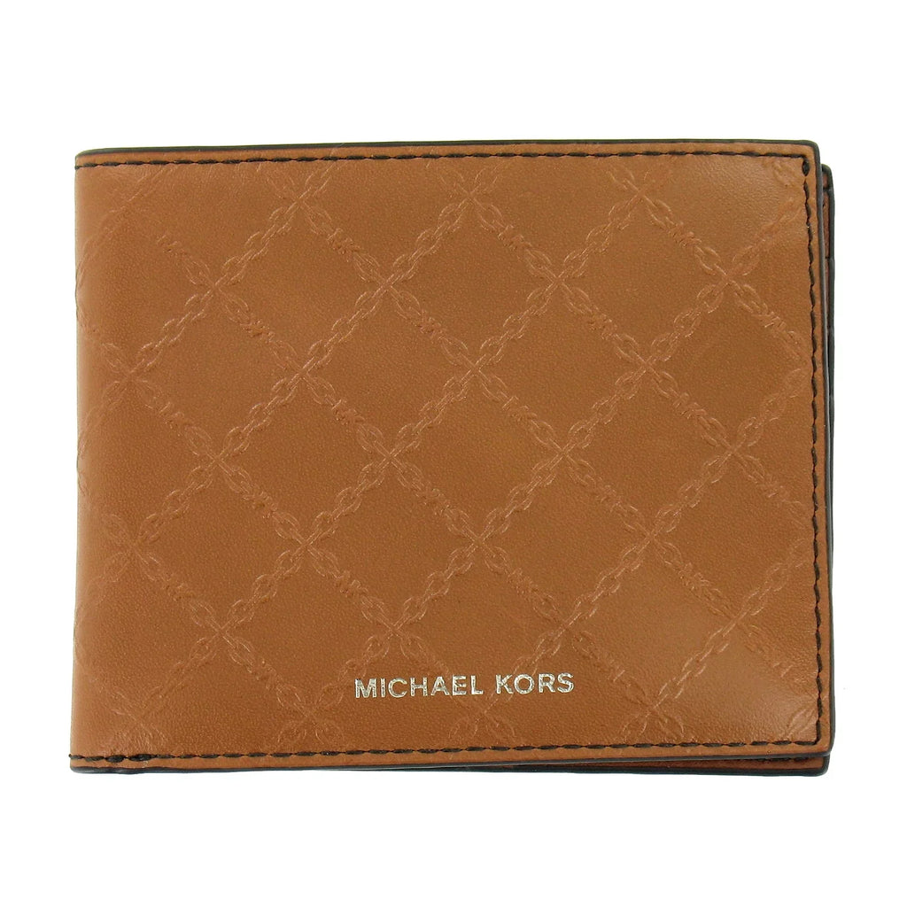 Michael Kors Andy Mens Leatehr Slim Billfold Bi-Fold Wallet (Luggage)