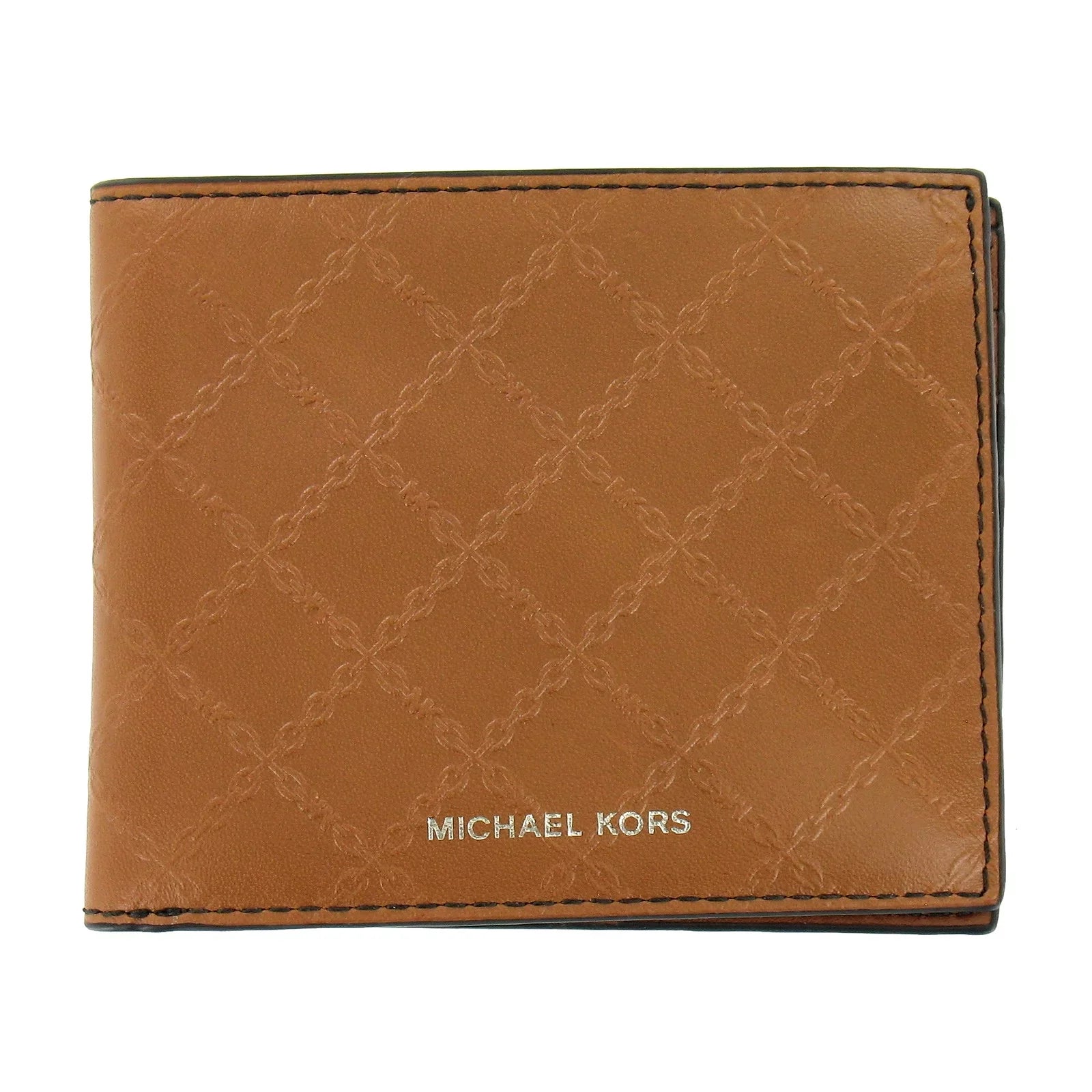 Michael Kors Andy Mens Leatehr Slim Billfold Bi-Fold Wallet (Luggage)