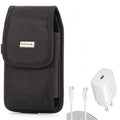 Holster Swivel Case Belt Clip w 6ft USB-C Cable PD Type-C 25W Fast Home Charger for Nubia RedMagic 7 - OnePlus 7T, 6T, 8, 6, 9, Nord N200 5G N100 N10 5G, Pro, UW, 5G McLaren, 7 Pro, 8T Plus
