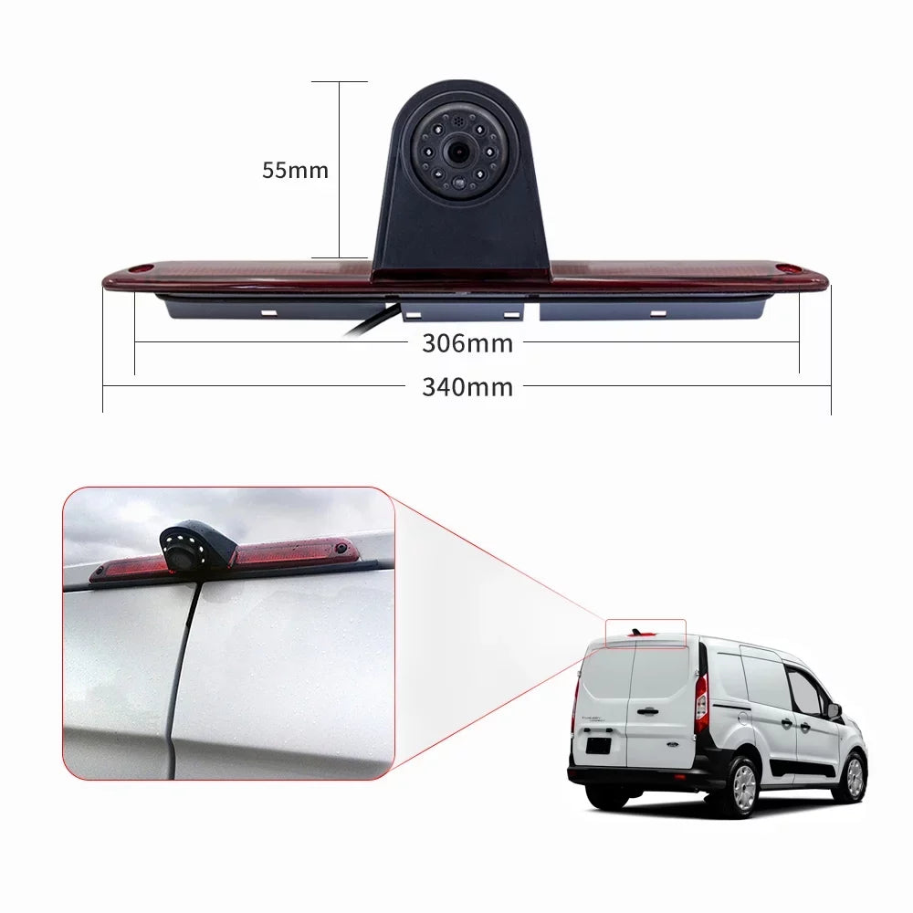 Carevas 7in Brake Light Backup Camera for Mercedes-Benz Sprinter/ Crafter Vans LED Light Parking (with Monitor)