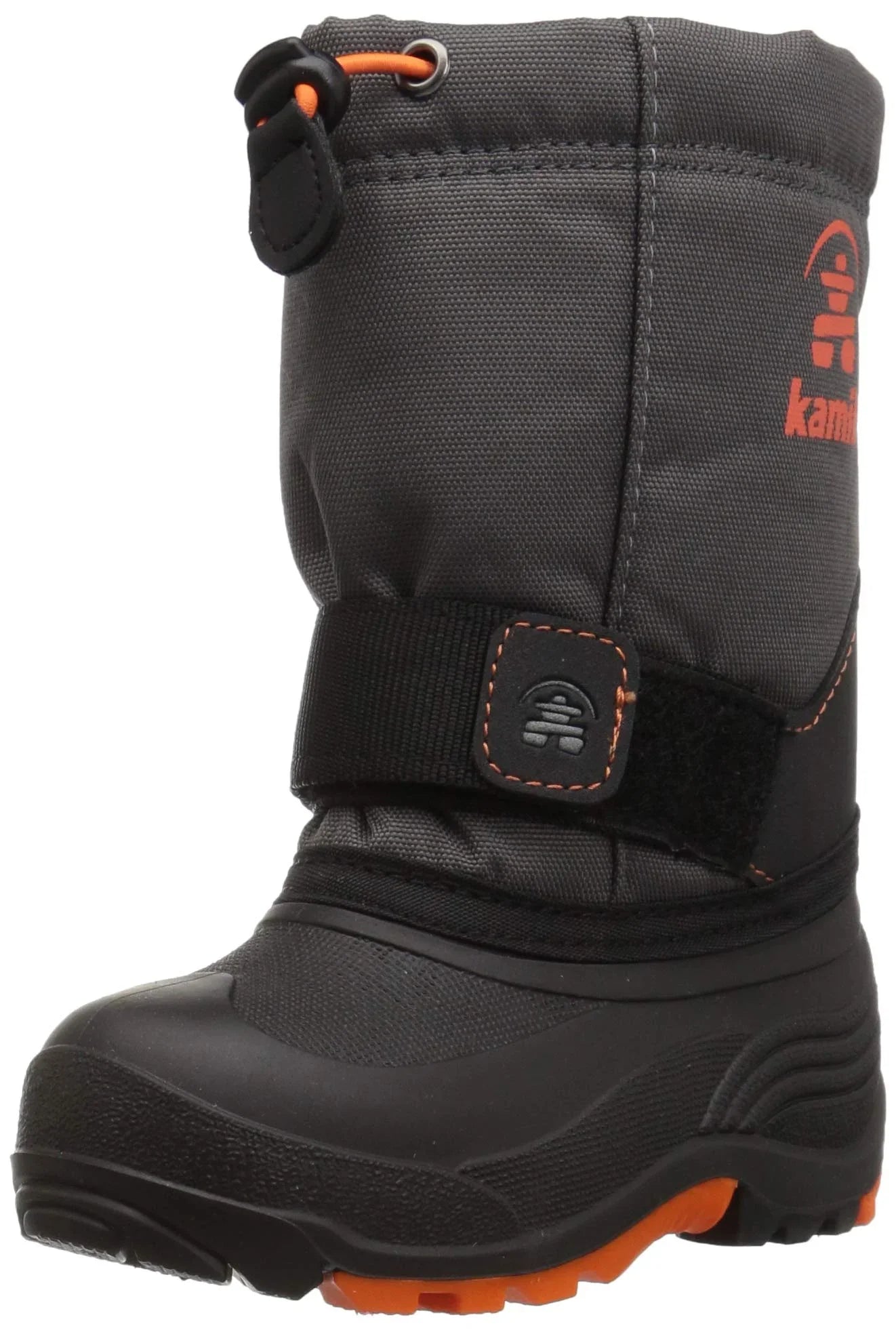 Kamik Kids' Rocket Snow Boot Toddler Warm Boots Grey Snow Boot Charcoal Flame (11)