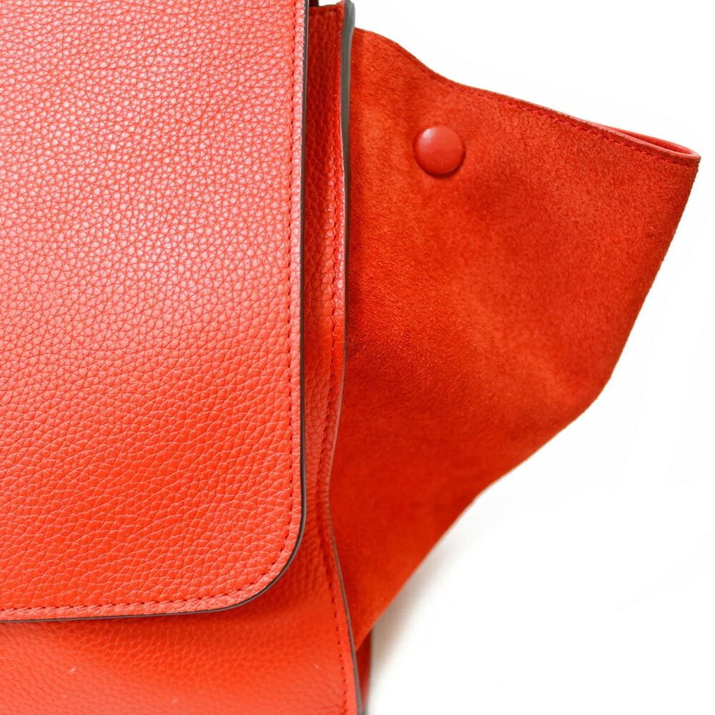 Pre-Owned Celine Trapeze Handbag Leather Orange Women's CELINE (Fair)