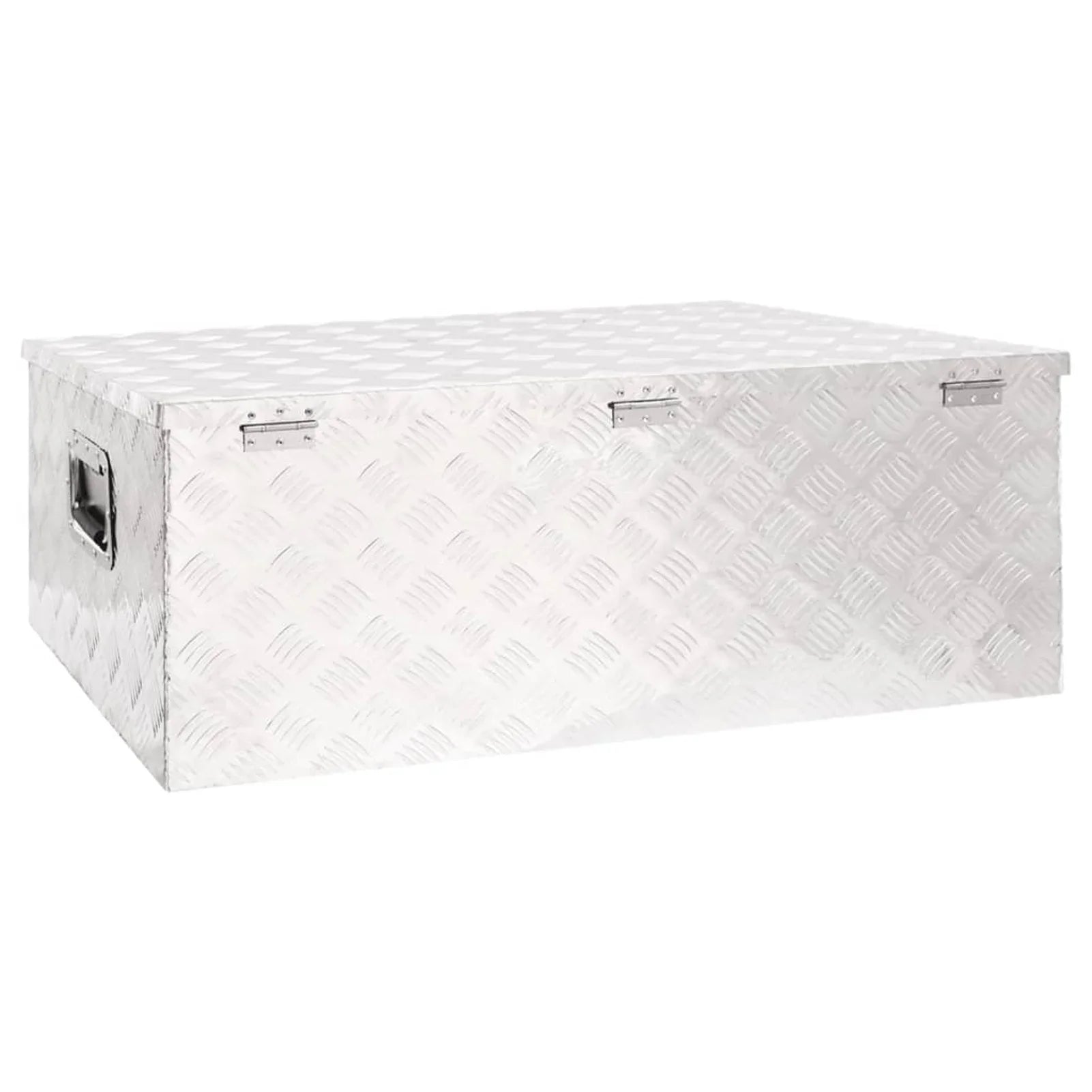 Anself Aluminum Tool Box Truck Toolbox Lockable Underbody Organizer Storage Case Trailer Box Silver for Vehicle, Garage, Camping Trip 39.4 x 21.7 x 14.6 Inches (L x W x H)