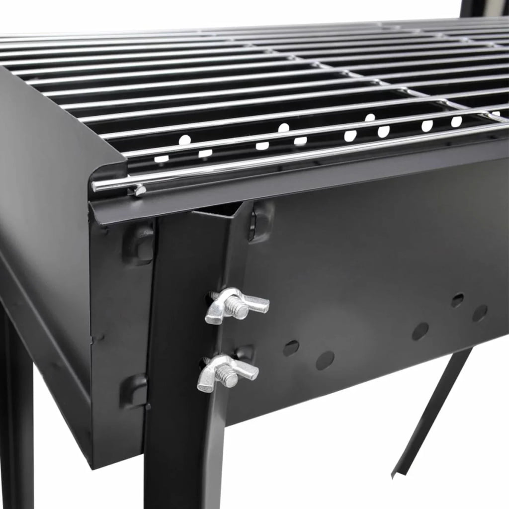 moobody Charcoal BBQ Stand Steel Barbecue Grill Black for Camping Cooking, Grilling, Smoking, Picnic, Hiking, Party, Garden, Patio 29.5 x 18.5 x 30 Inches (L x W x H)