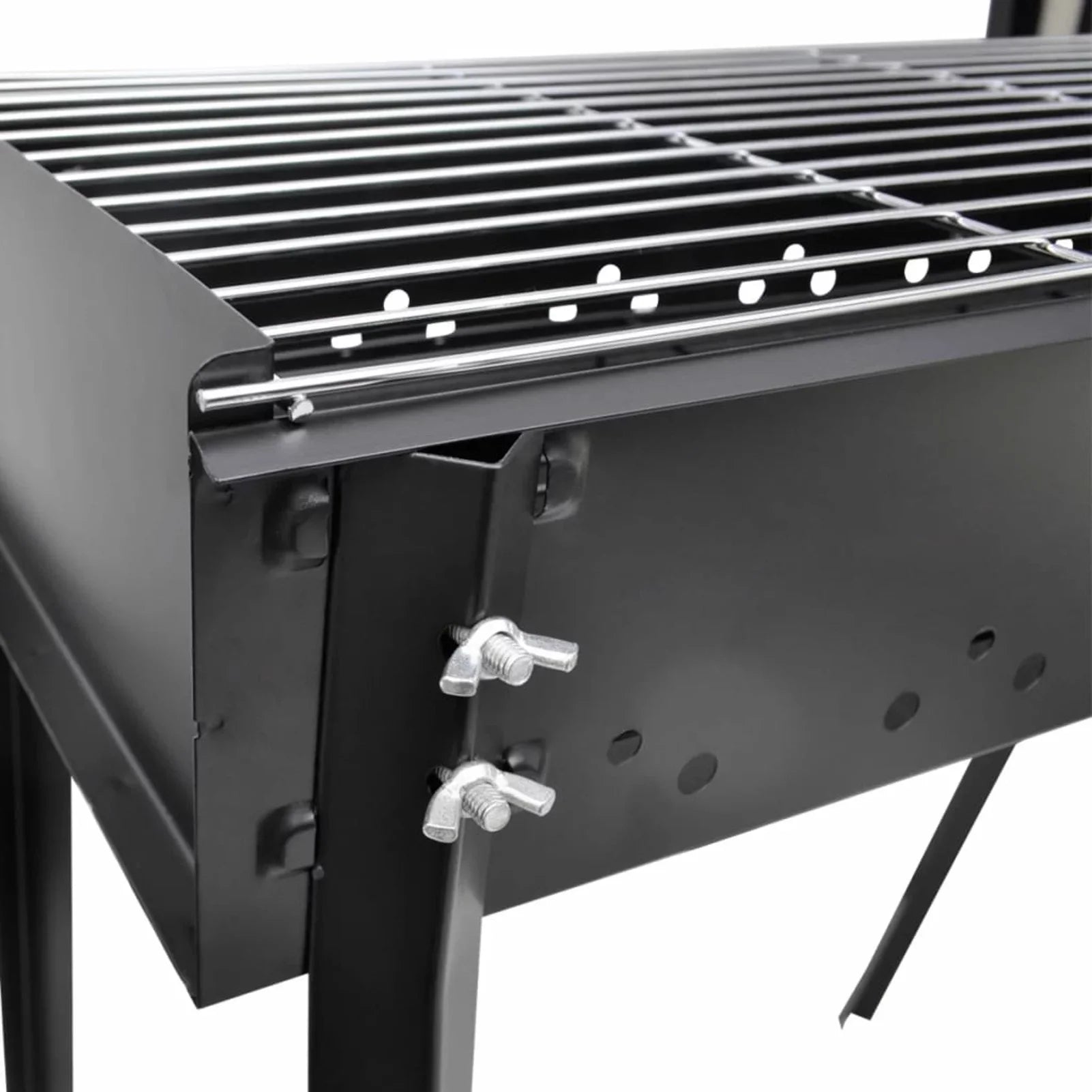 moobody Charcoal BBQ Stand Steel Barbecue Grill Black for Camping Cooking, Grilling, Smoking, Picnic, Hiking, Party, Garden, Patio 29.5 x 18.5 x 30 Inches (L x W x H)