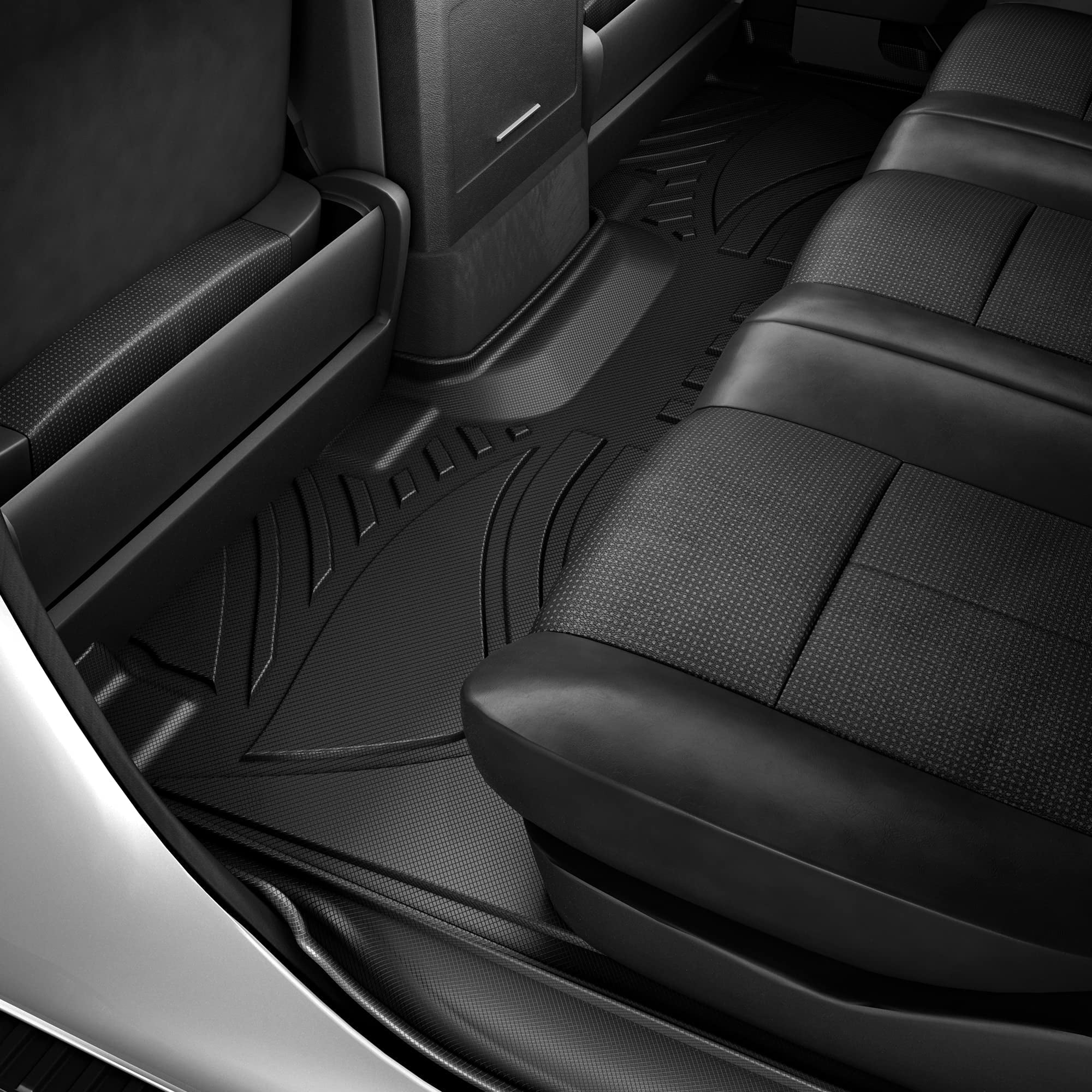 Ledkingdomus Floor Mats For 2019-2023 Chevy Silverado Crew Cab Floor Mats with Underseat Storage Box