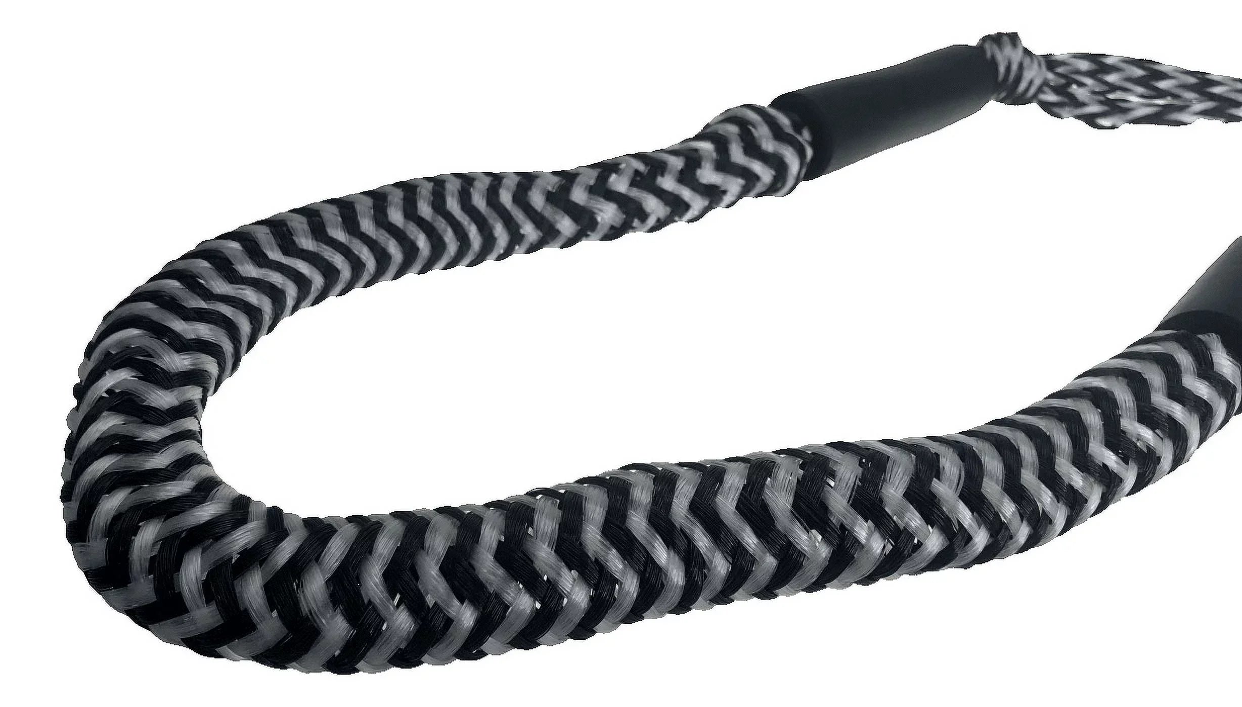 Pactrade Marine Vessel Pontoon Kayak PWC Jet Ski Tie-down Dock Line Mooring Rope 4'-5.5' with SS316 Snap Hook Salt and Fresh Water Use 2 Pack (Black & White)