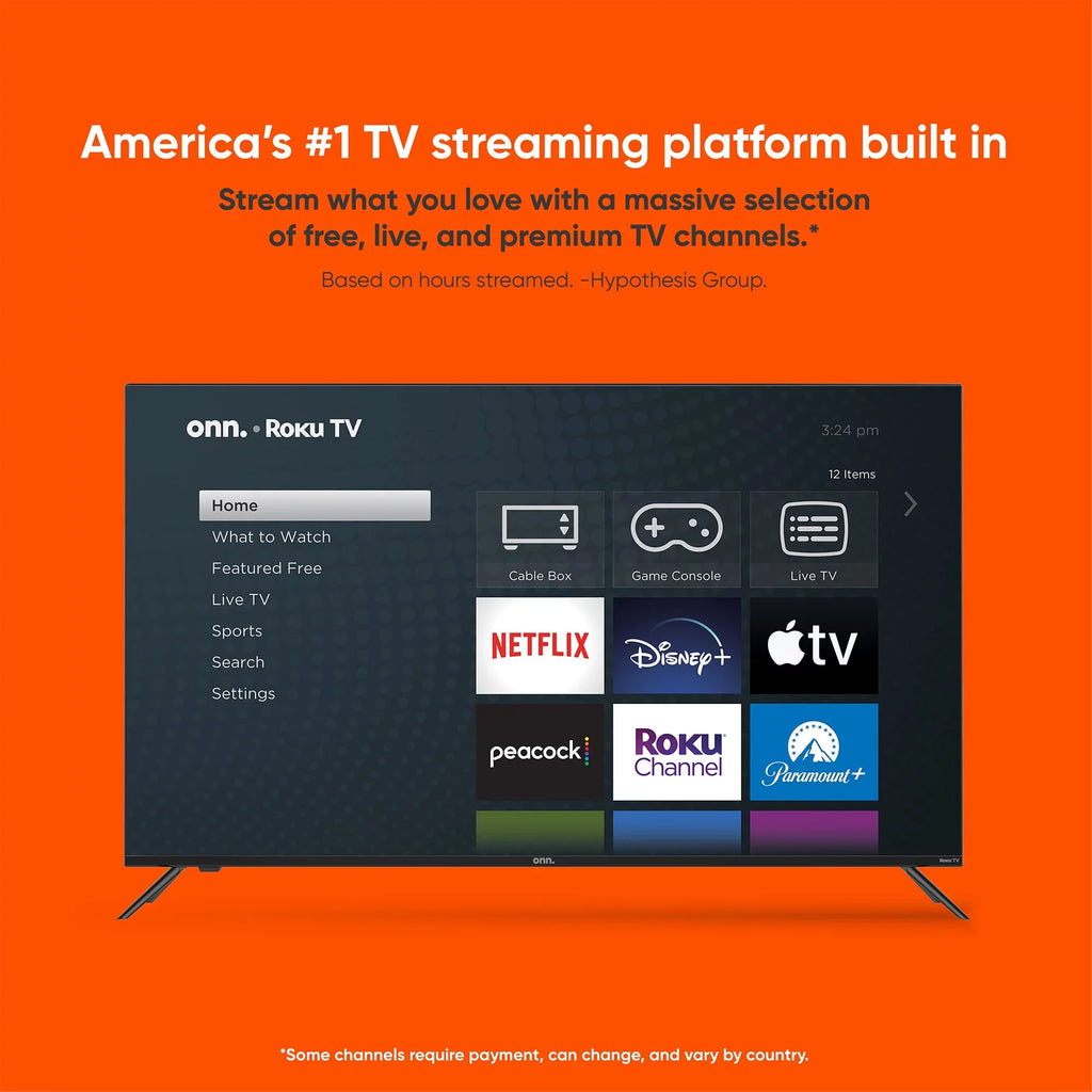 onn. 58” Class 4K UHD (2160P) LED Roku Smart TV HDR (100069454)