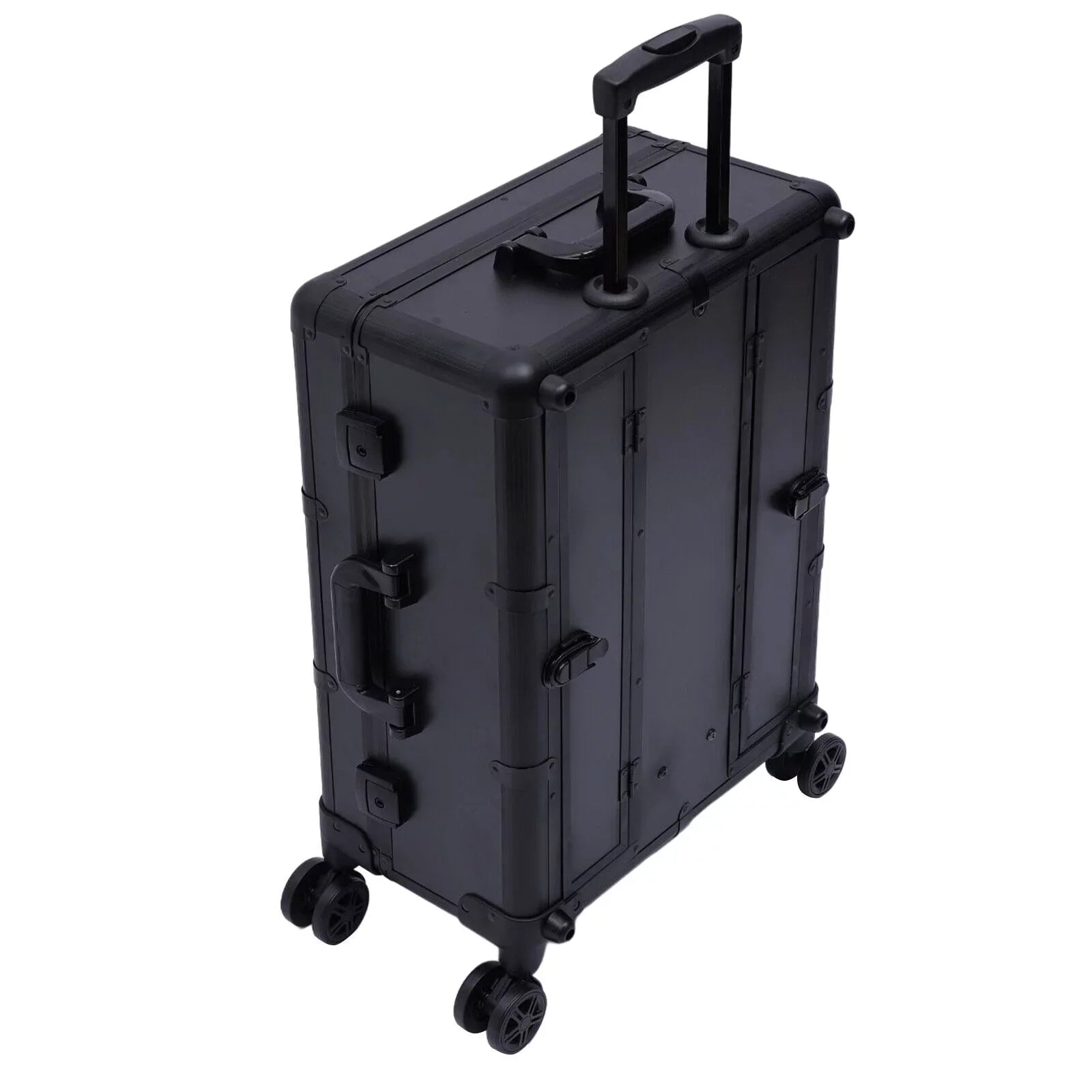 DENEST Rolling Makeup Case Trolley Train Box Organizer with Key Travel Cosmetic Luggage
