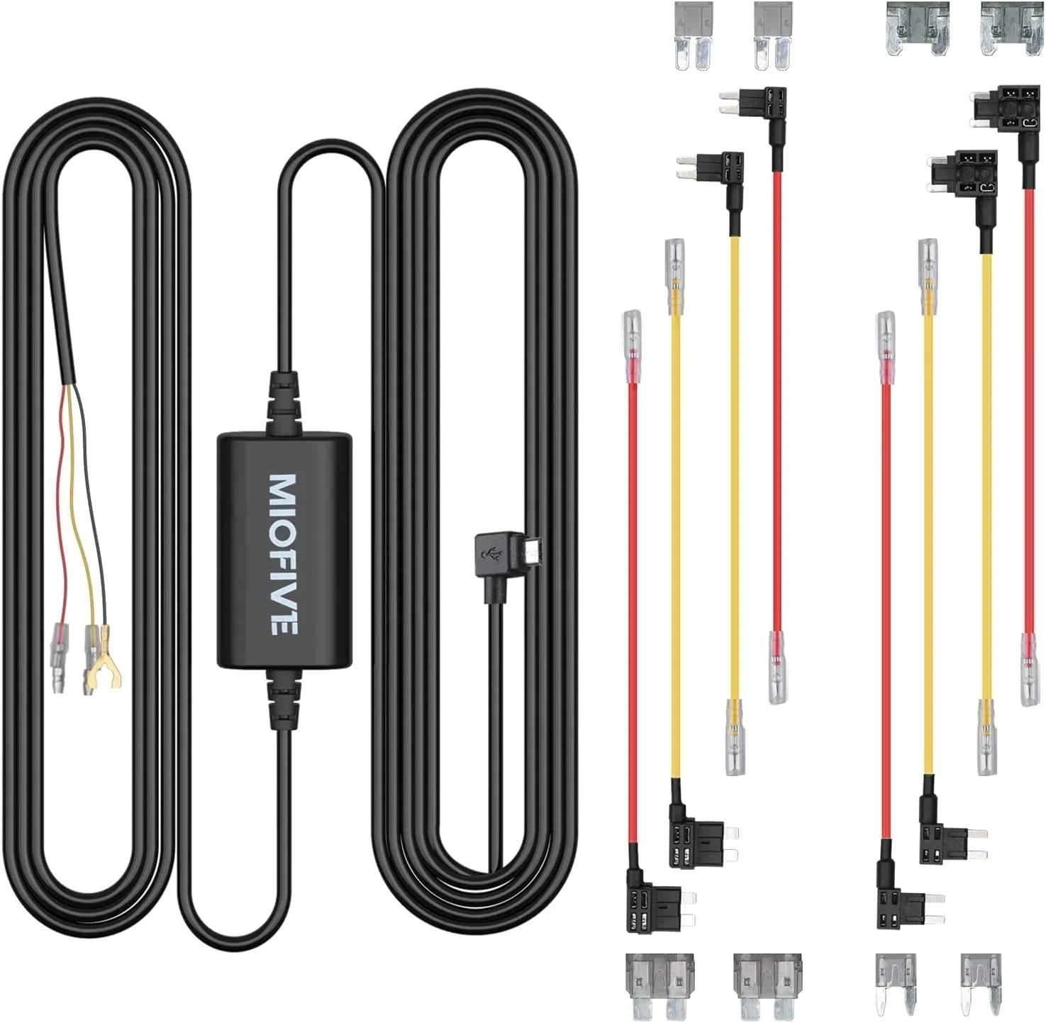 Dash Cam Hardwire Kit, 11.5ft ro USB Hard Wire Kit for Dashcam Converts 12V-24V to 5V/2.4A w/Fuse Kit