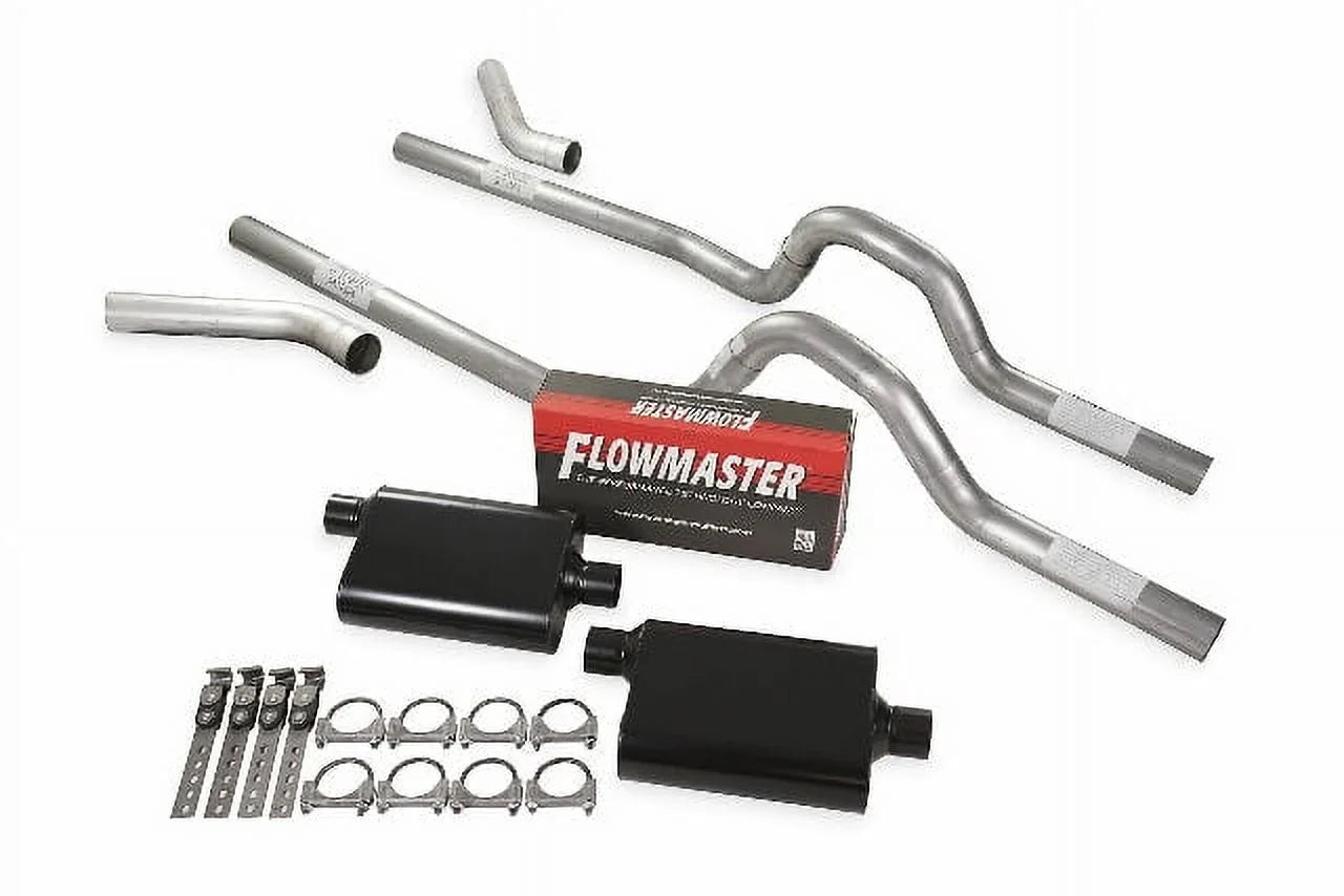 Dual Exhaust Kit 2.5" Flowmaster 40 Series Corner Exit Fits 67-72 Ford F-Series