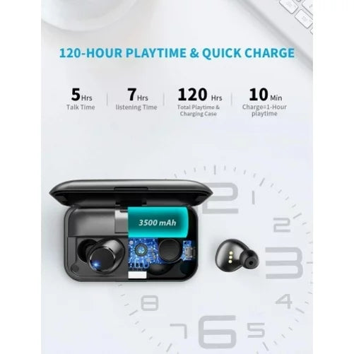 Wireless Earphones TWS Headphones True Stereo Earbuds w Mic Charging Case P5Y for Samsung Galaxy A30s A21 A20 A13 5G A12 5G A11 A10s A10e A03s A02s A01 - Sonim XP8 XP3 - Sony Xperia 1