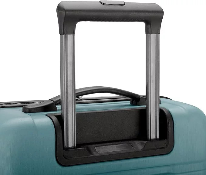U.S. Traveler Boren Polycarbonate Hardside Rugged Travel Suitcase Luggage with 8 Spinner Wheels, Aluminum Handle, Teal, 3-Piece Set, USB Port in Carry-On