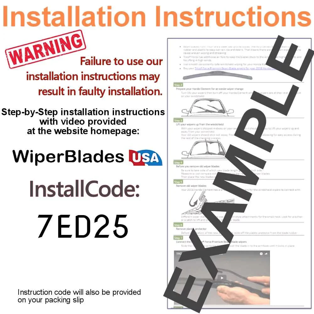 Performance Beam Wipers (Set of 2) Fitting with 2004 Kia Spectra