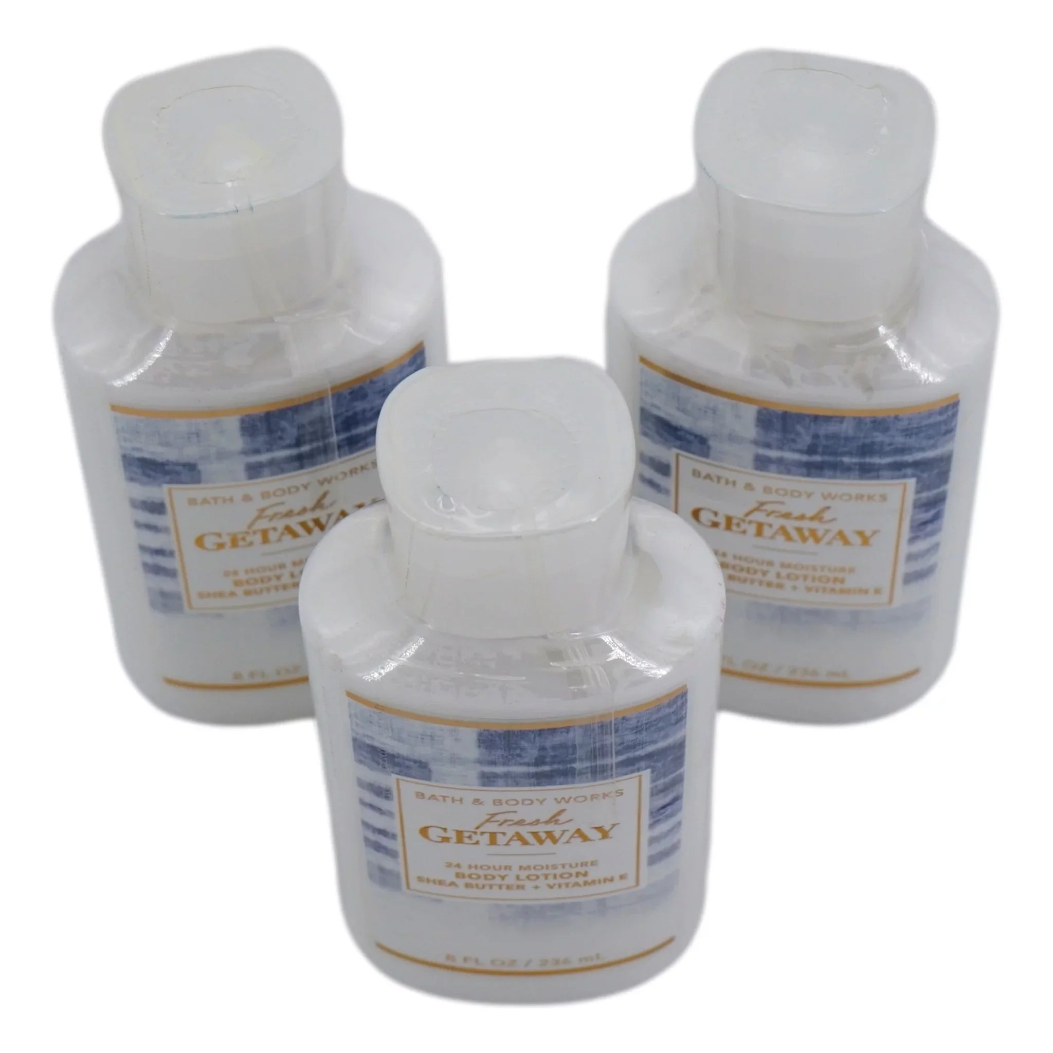 Fresh Getaway Body Lotion (3 Pack, 8 oz ea) Super Smooth 24 Hour Moisture Body Lotion With Shea Butter Vitamin E Coconut Oil Dermatologist Tested