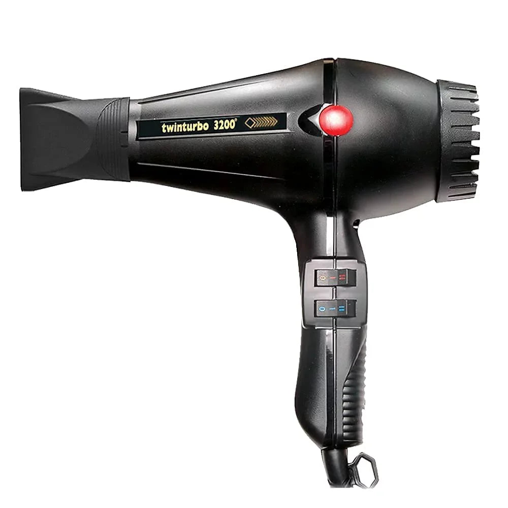 Bundle 2: (1) Turbo Power Twin Turbo 3200 Hair Dryer Black and (1) M Hair Designs Metal Mesh Diffuser