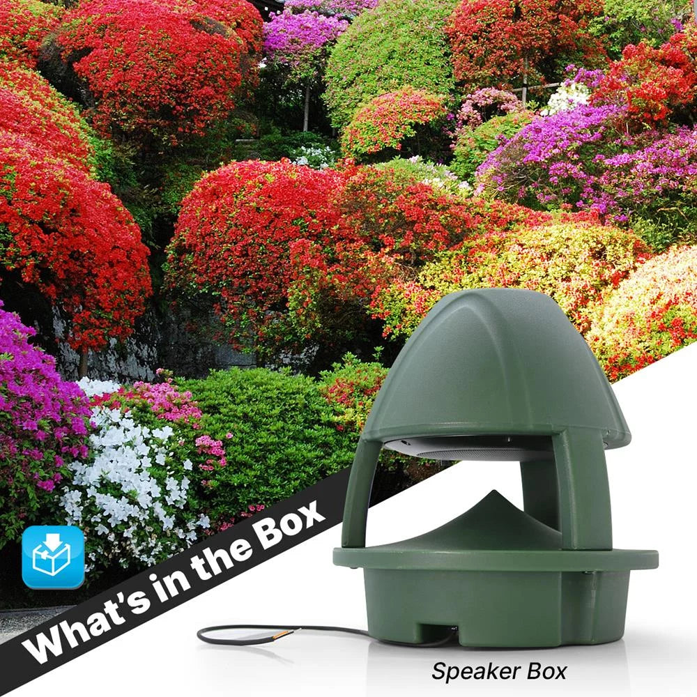 Pyle 6.5 Inch Olive Green Passive speaker Waterproof Outdoor Garden Passive Speaker (Green)