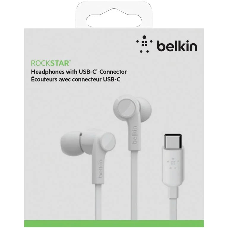 Belkin ROCKSTAR White G3H0002BTWHT USB-C Connector Headphones with USB-C Connector