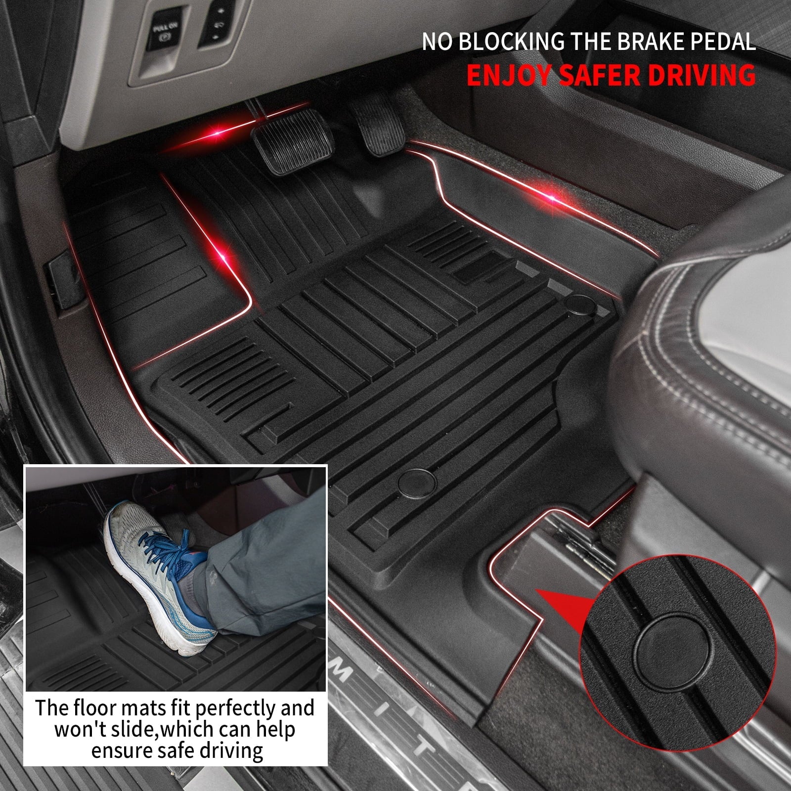Fit 2015-2024 Ford F150 Lightning SuperCrew Cab Truck Bed Mat 6.5Ft Long Bed Liner F-150 (Fit W/O Fold Flat Storage)