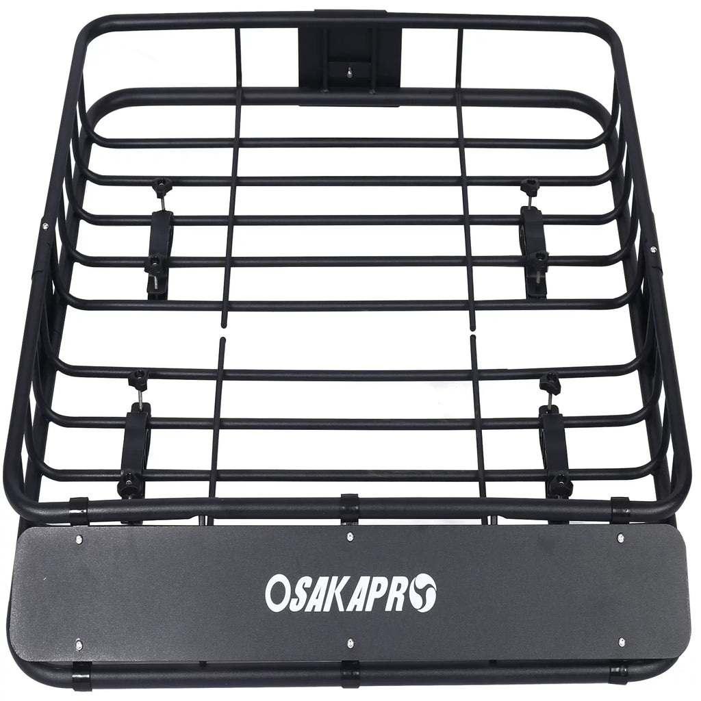 Universal Fit Black Steel Top Mount Roof Rack 43" Heavy-Duty Steel Condition - Rooftop Cargo Carrier Basket