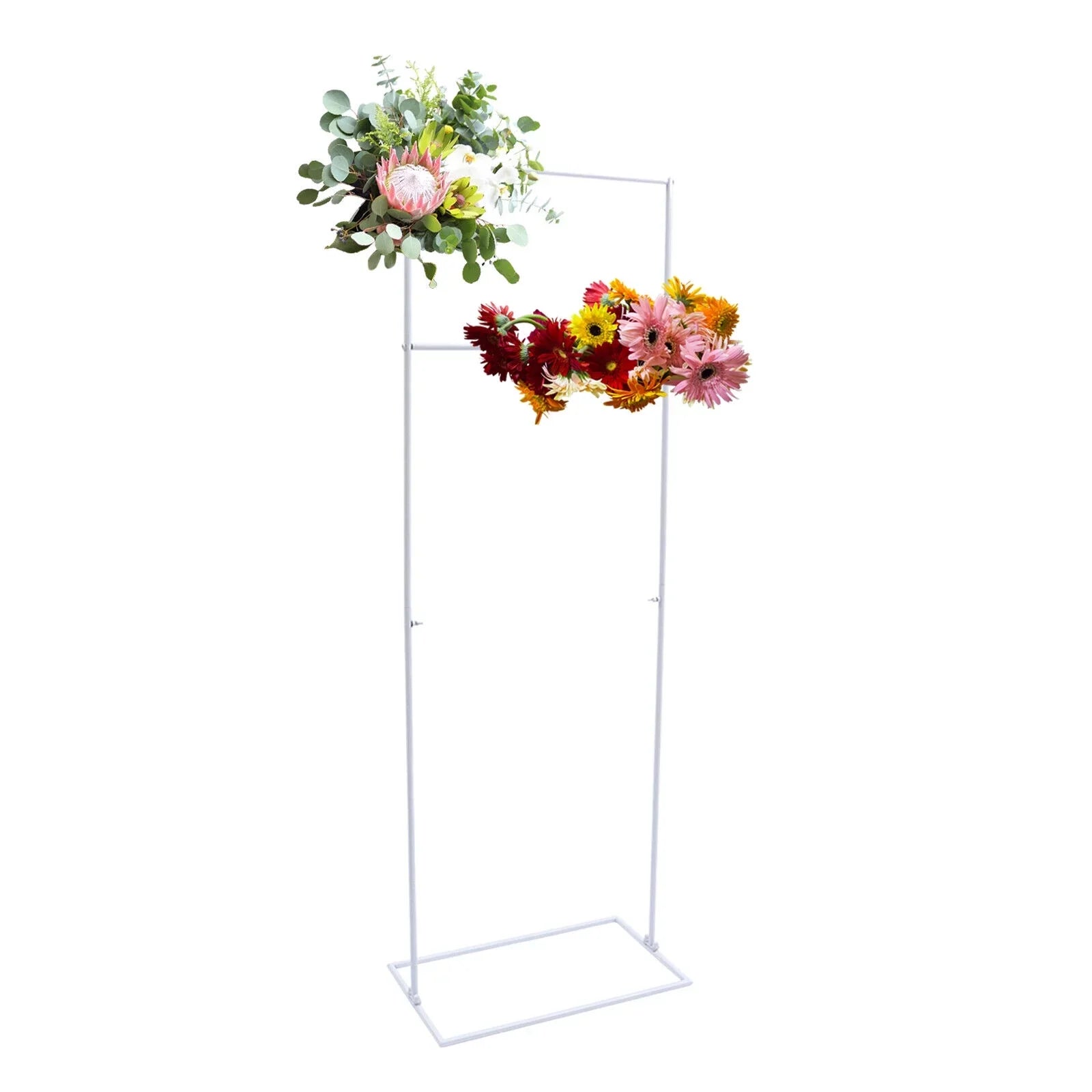 White/Golden Wedding Arch Rectangle Backdrop Stand Iron Balloon Flower Display Frame Decor