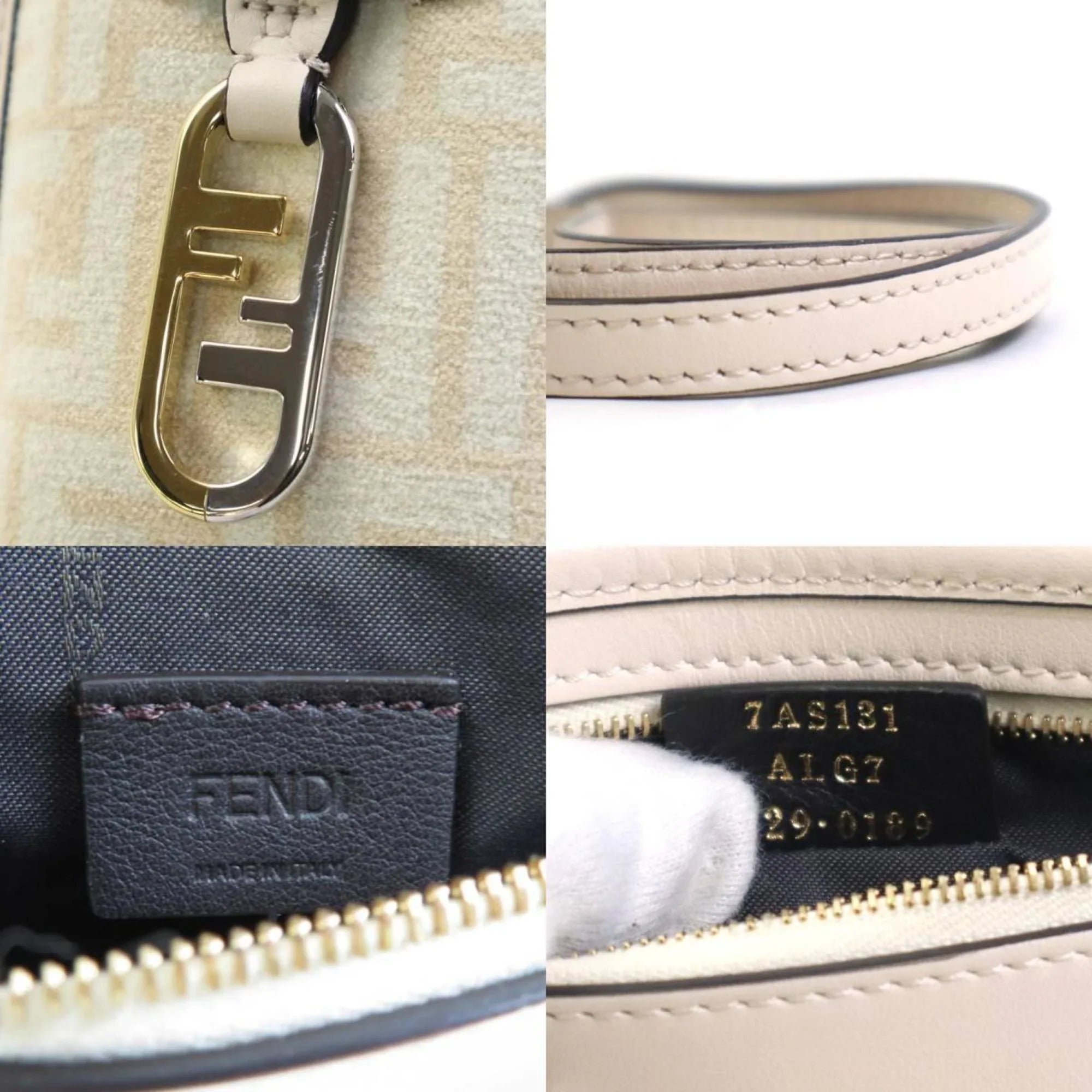 Pre-Owned Fendi FENDI Pouch Phone Orlock Leather/Viscose Pink Beige Women's 7AS131 ALG7 (Good)