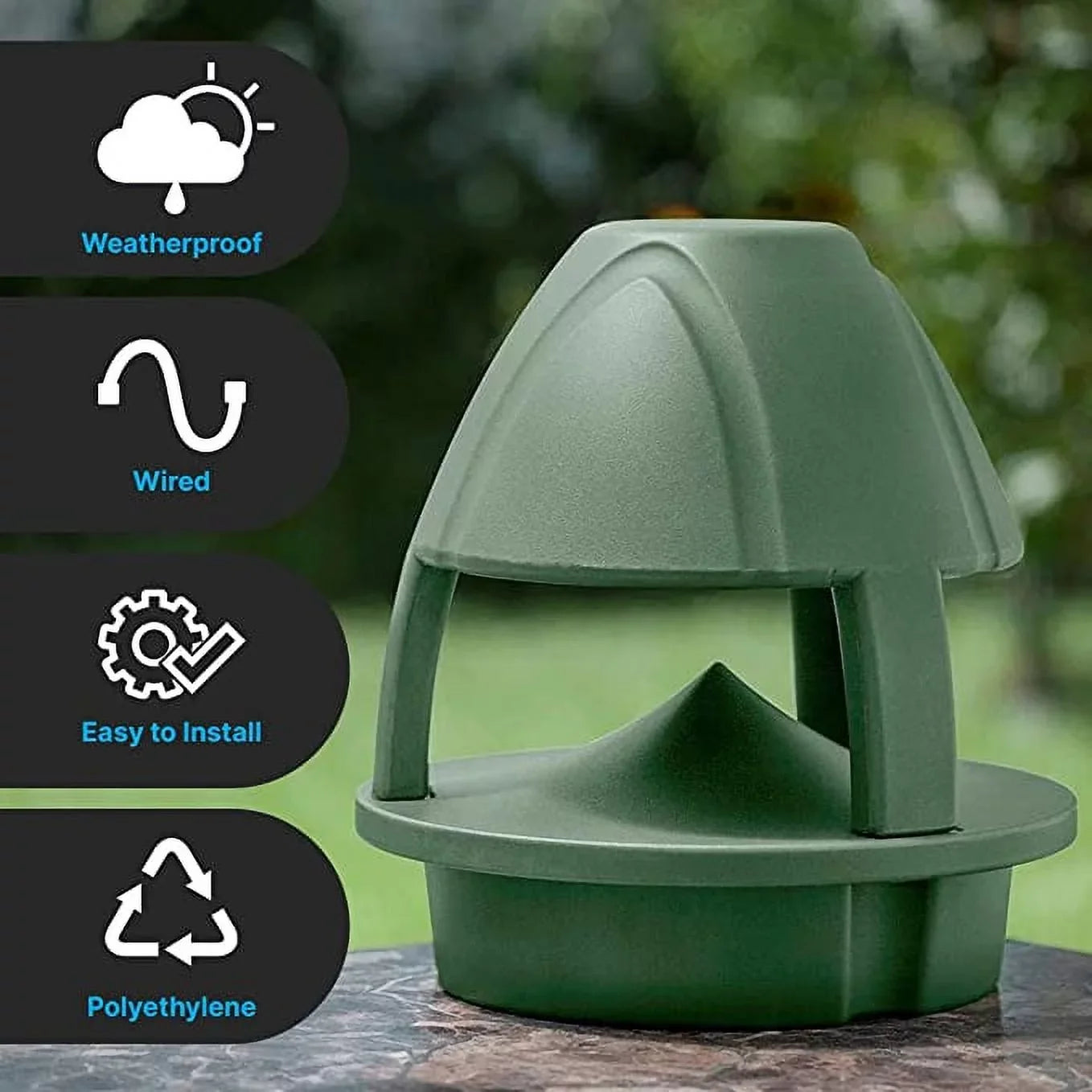 Pyle 6.5 Inch Olive Green Passive speaker Waterproof Outdoor Garden Passive Speaker (Green)