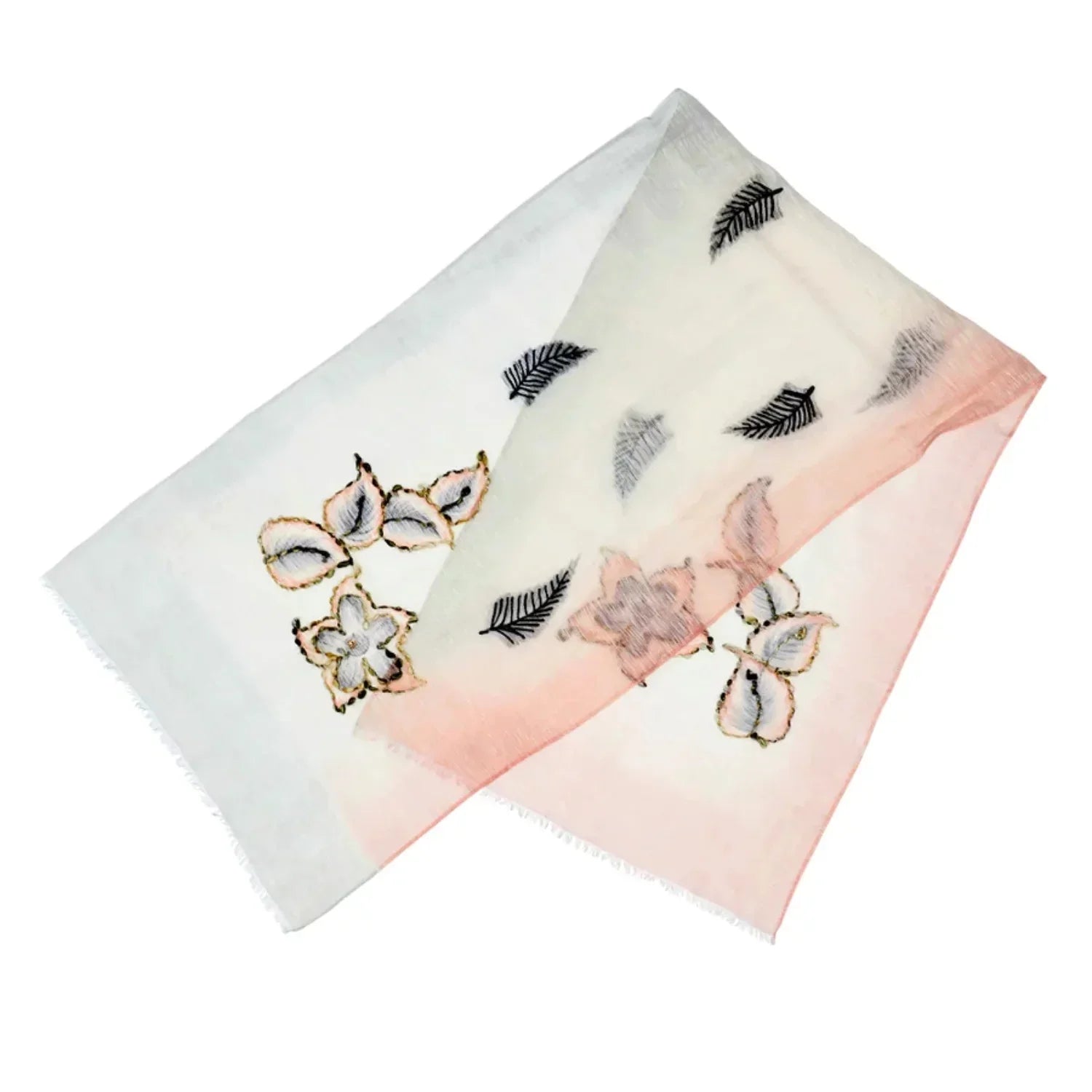 Sidney Byron Aventura Cotton and Silk Scarf in Pink and Cream