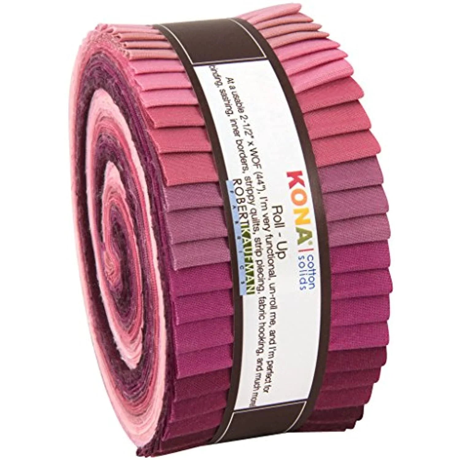 Robert Kaufman Kona Cotton Solids Powder Room Jelly Roll Up, 40 2.5x44-inch Cotton Fabric Strips