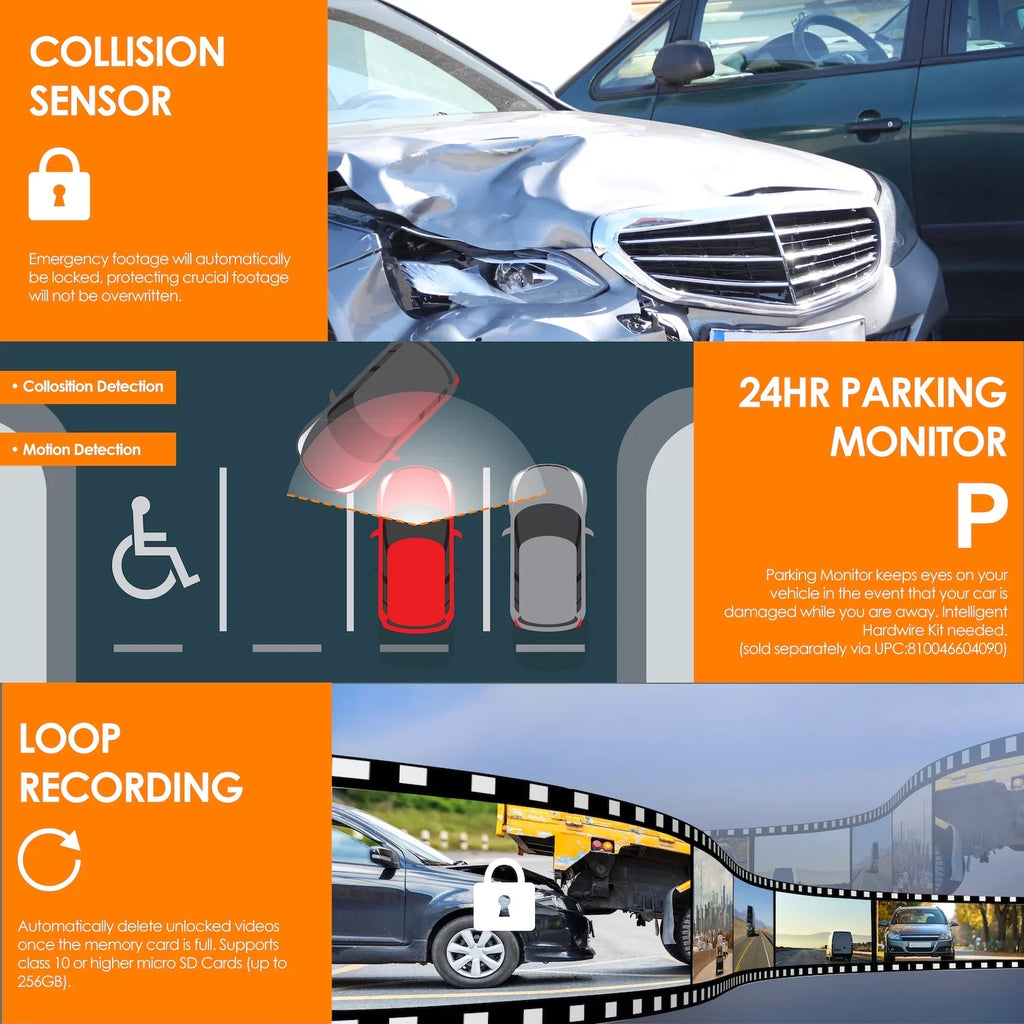 Rexing V2 Pro AI Dash Cam, 3-Channel Front/Cabin/Rear 1080p Recording with Wi-Fi and GPS
