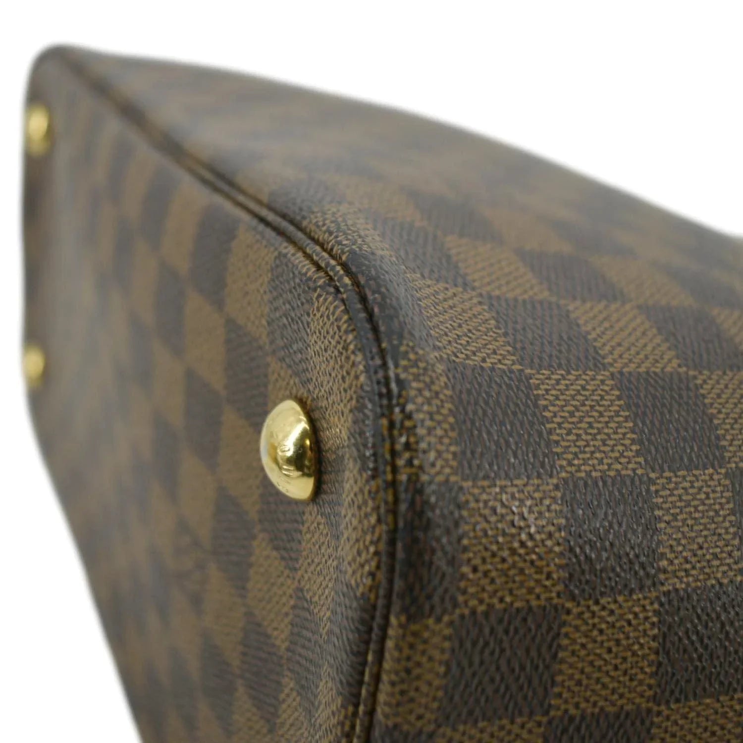 Pre-owned LOUIS VUITTON Belmont Damier Ebene Tote Bag Brown