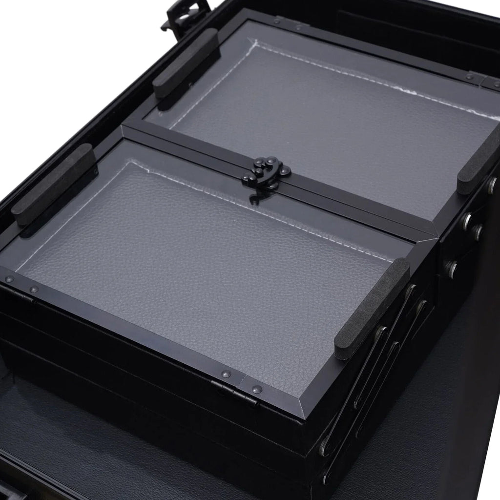 DENEST Rolling Makeup Case Trolley Train Box Organizer with Key Travel Cosmetic Luggage