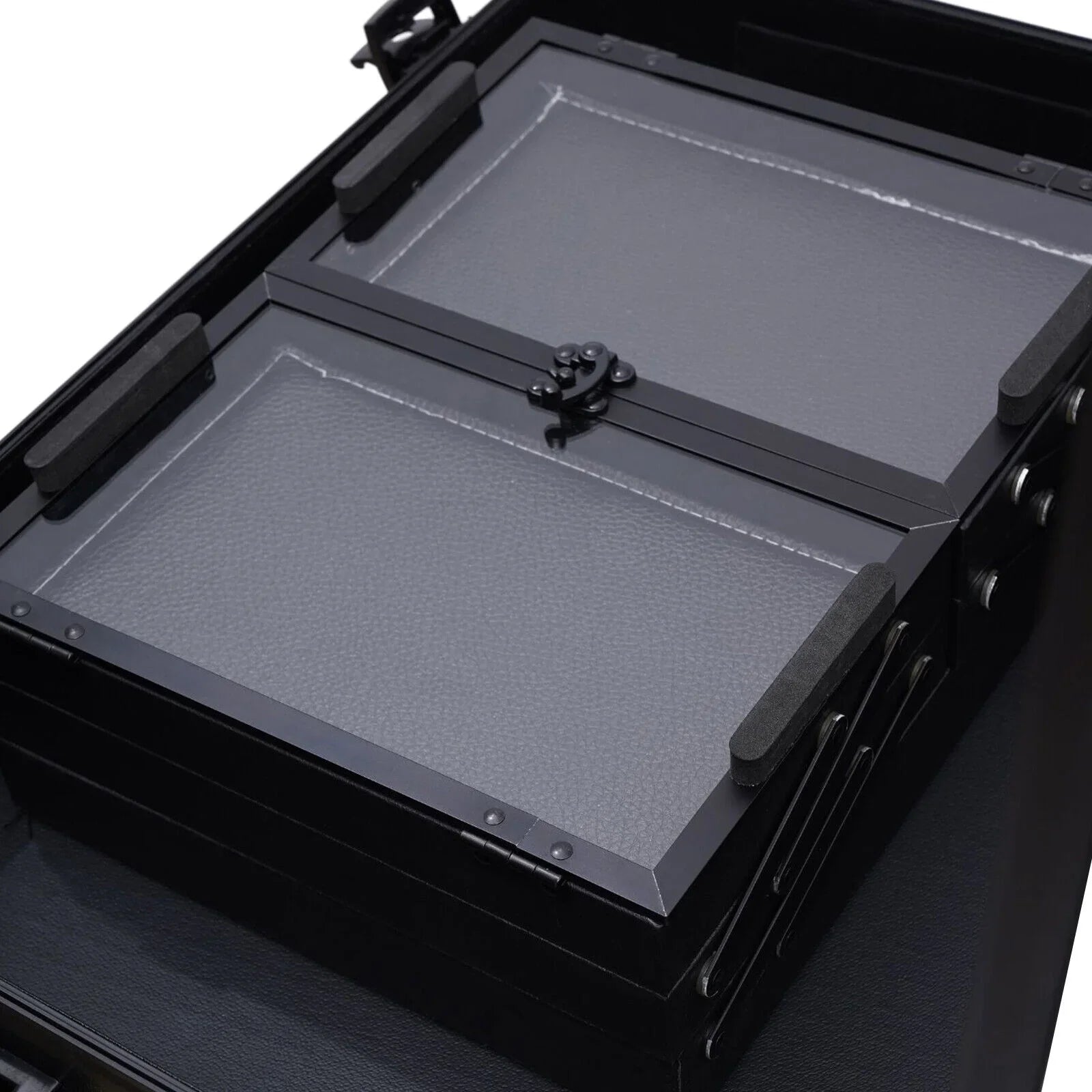 DENEST Rolling Makeup Case Trolley Train Box Organizer with Key Travel Cosmetic Luggage