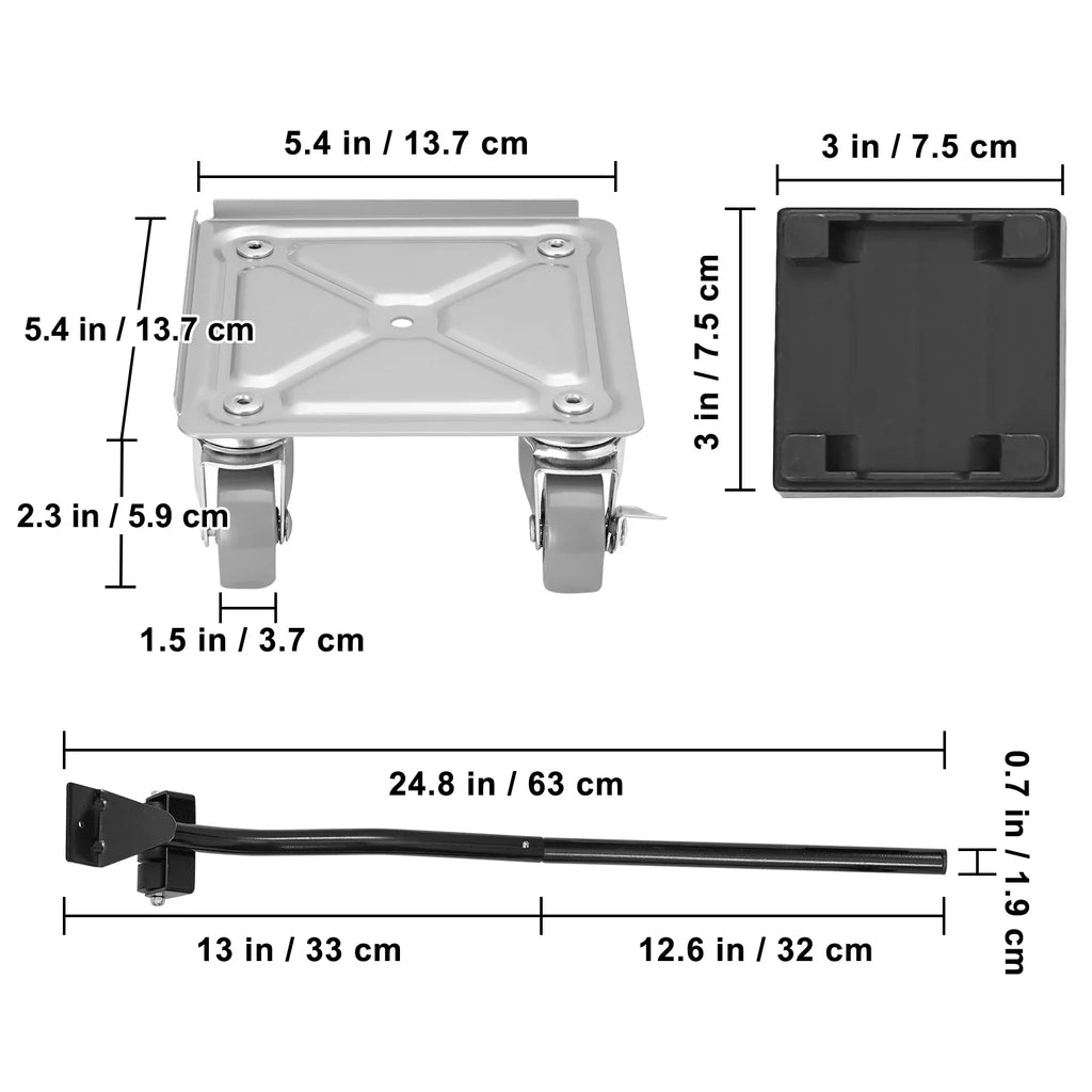 SKYSHALO Furniture Dolly, 500 Lbs Capacity Furniture Lift Mover Tool Set for Moving Heavy Furniture Refrigerator Sofa,Furniture Moving Dollies with 360° PP Swivel Wheels & Carbon Steel Panel