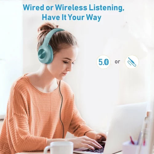 Wireless Headphones Foldable Over Ear Headset w Mic Earphones Hi-Fi Sound R7J for iPad Pro 12.9 (3rd Gen) 11 Mini 4 3 2 10.2 (2020) - ASUS ROG Phone 5 2, Google Nexus 2 7, ZenFone 6