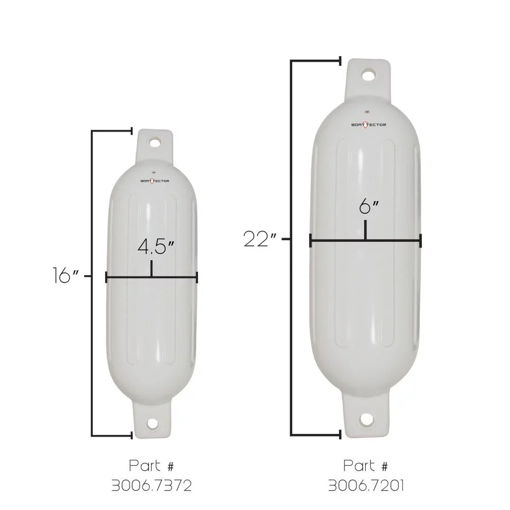 Extreme Max 3006.7201 Ship Inflatable Fender Value 2-Pack - 6.5" x 22", White