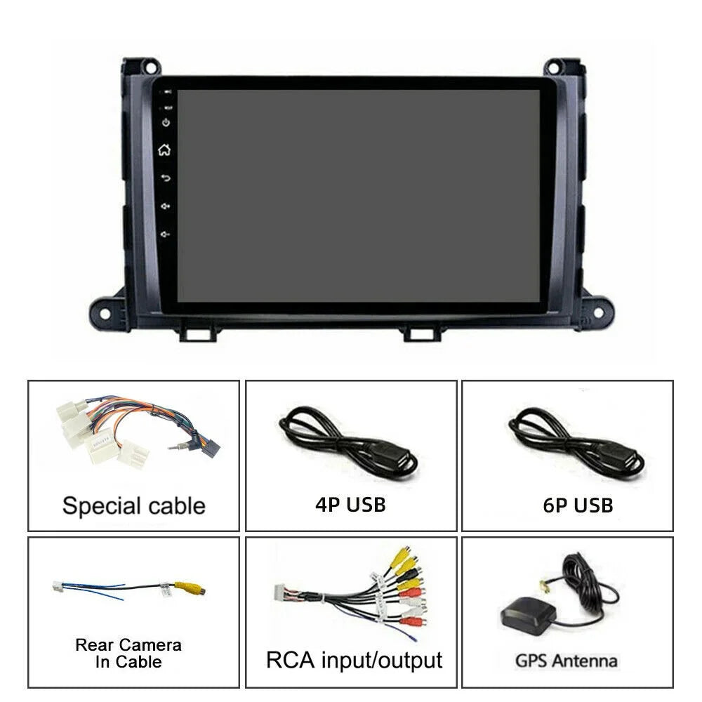 JMANCE Android 10 Car Stereo for Toyota Sienna 2011-2014 Support Wireless Apple CarPlay Andriod Auto with Backup Camera