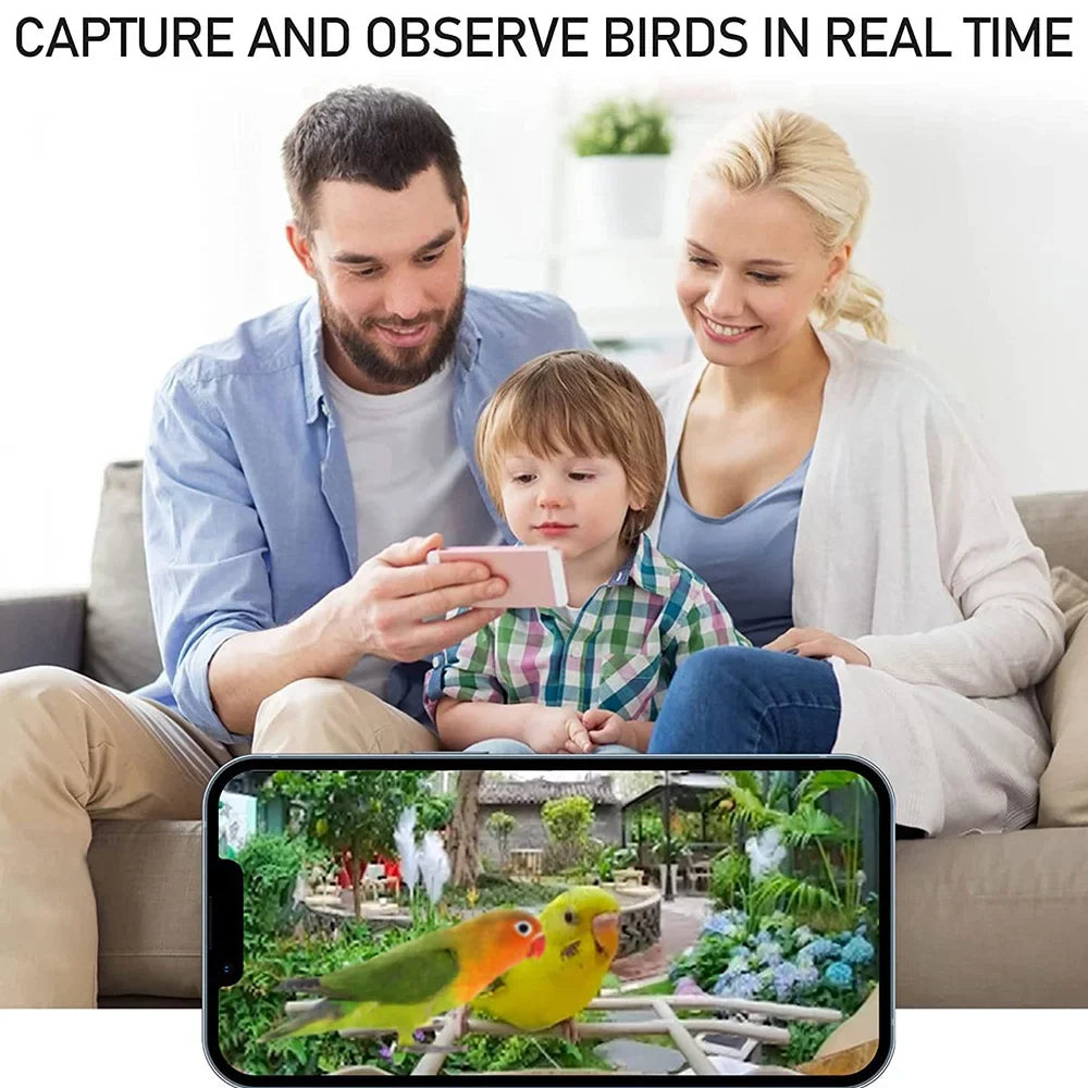 Tomshoo Bird Device,Auto Capture Video Camera 1080p Auto Identify Species Ip65 Notification Ai Identify AndReal-time Tf Species Ip65 Waterproof Video AndSmart Feeder Wifi Huiop Solar