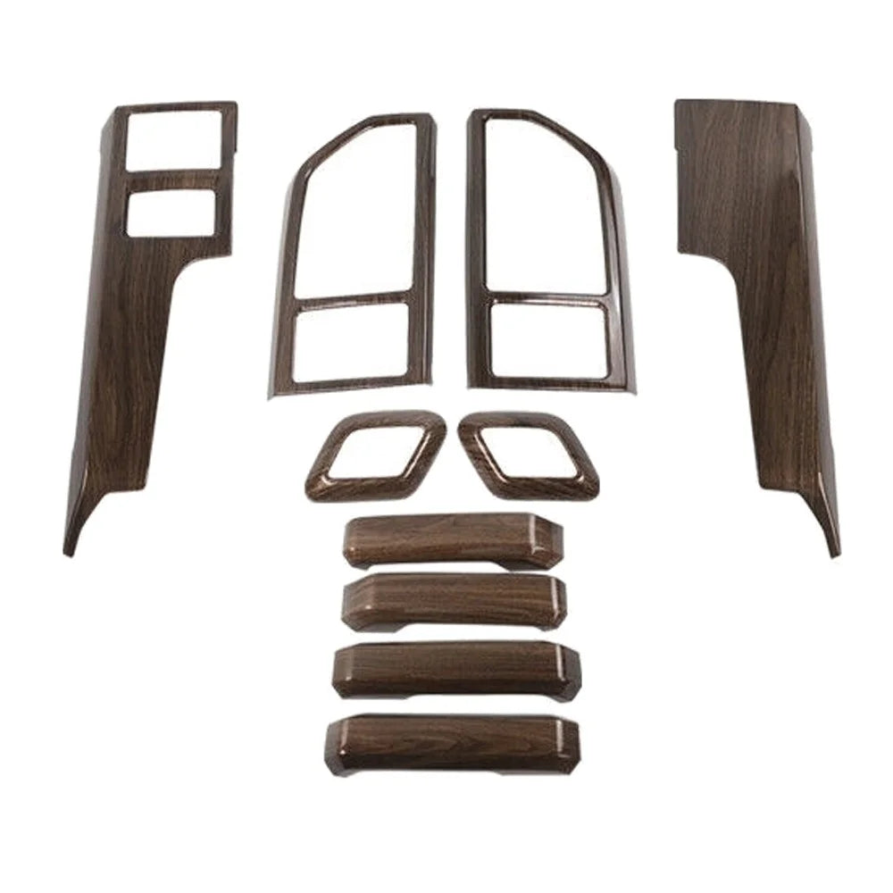 Teledu F150 + Wood Grain Interior Center Console Decoration Trim Shield Kit